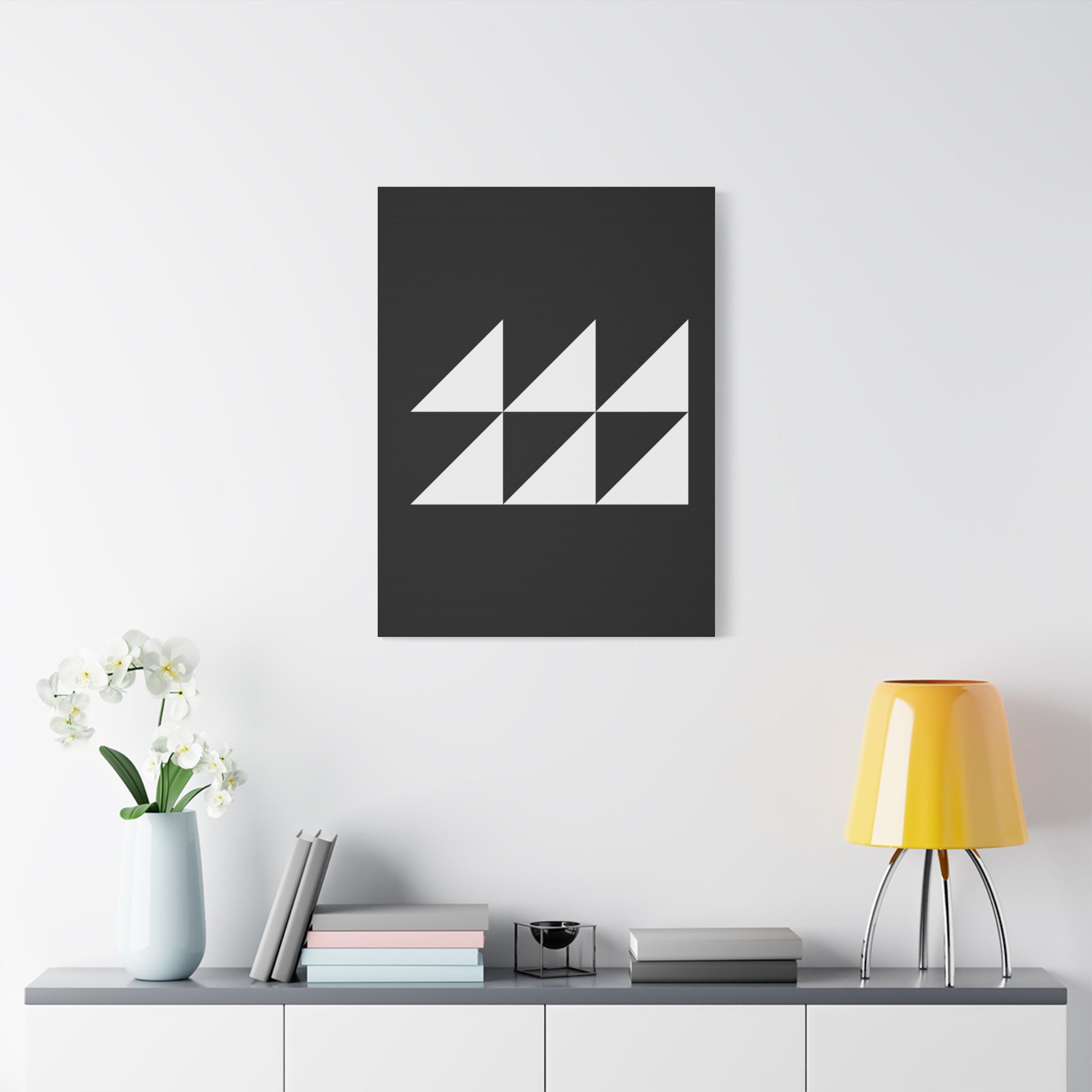 Geometric Triangles Matte Canvas Art