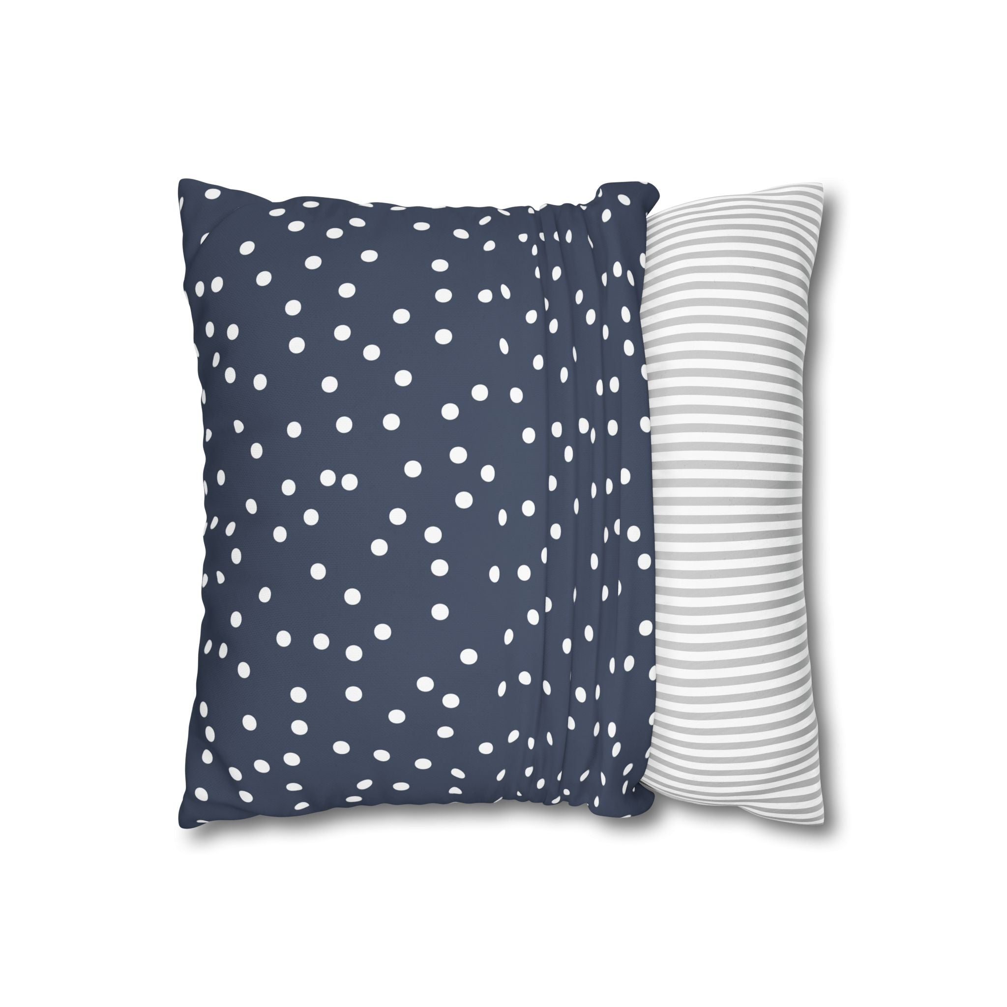 Navy Blue Polka Dot Pillowcase