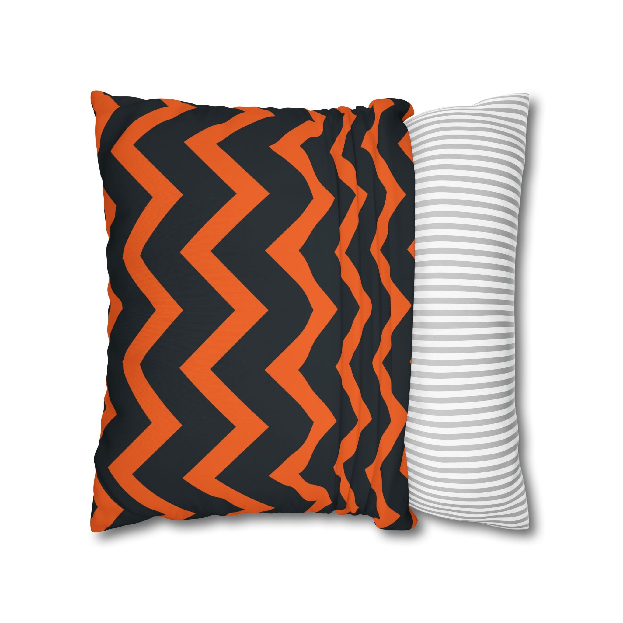 Chevron Stripe Pillowcase - Orange & Teal