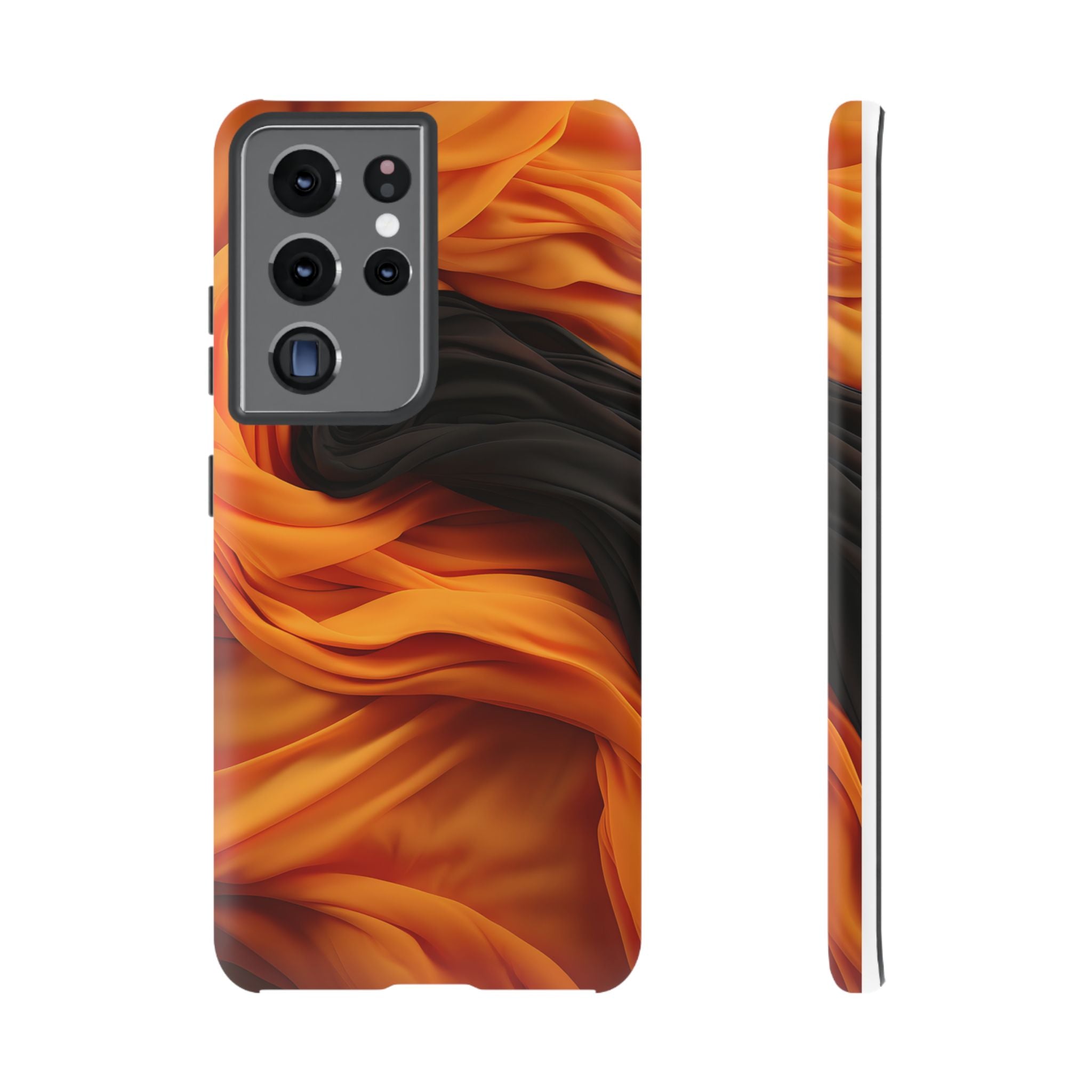 Abstract Orange & Gray Drape Samsung Case