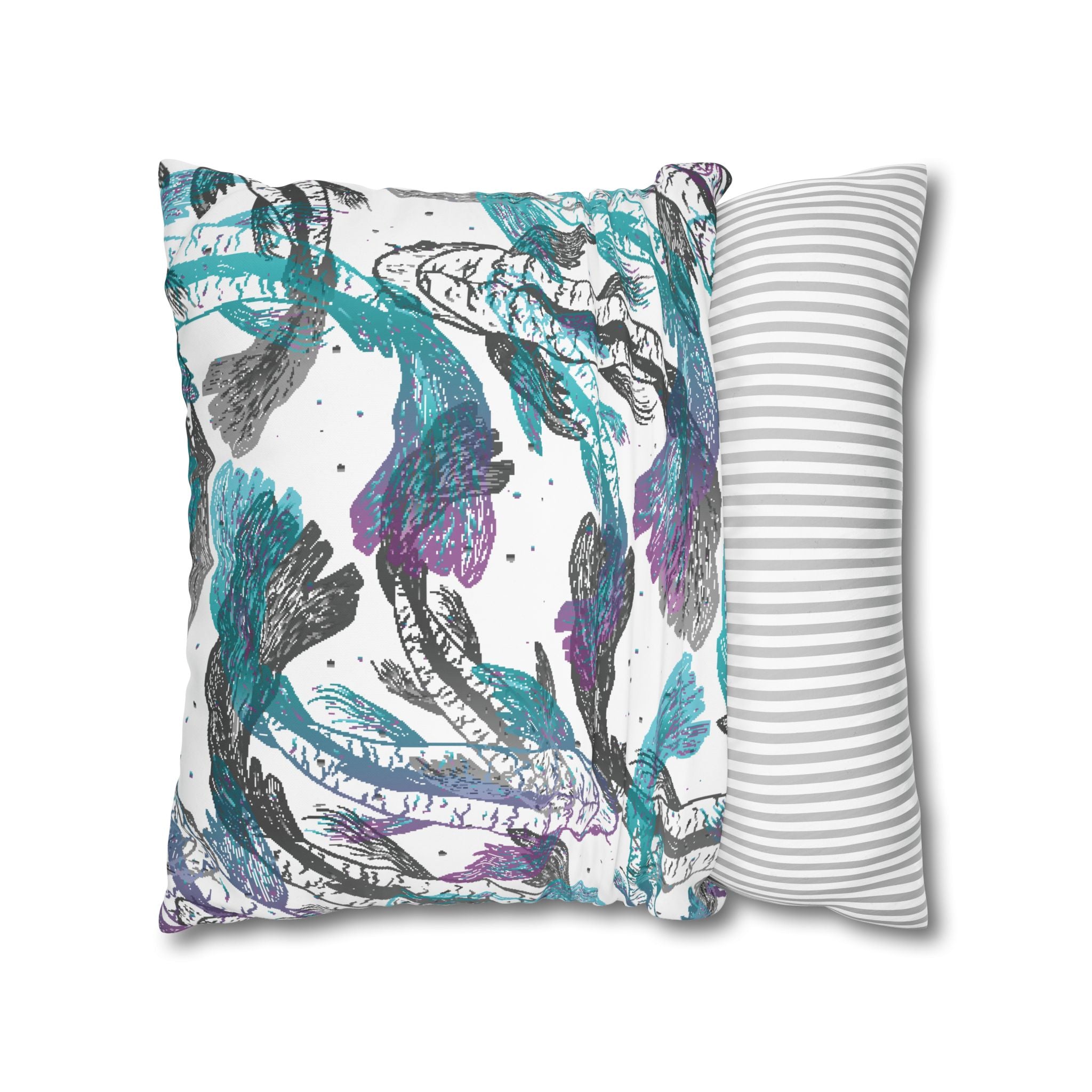 Koi Fish Pillowcase - Teal & Purple