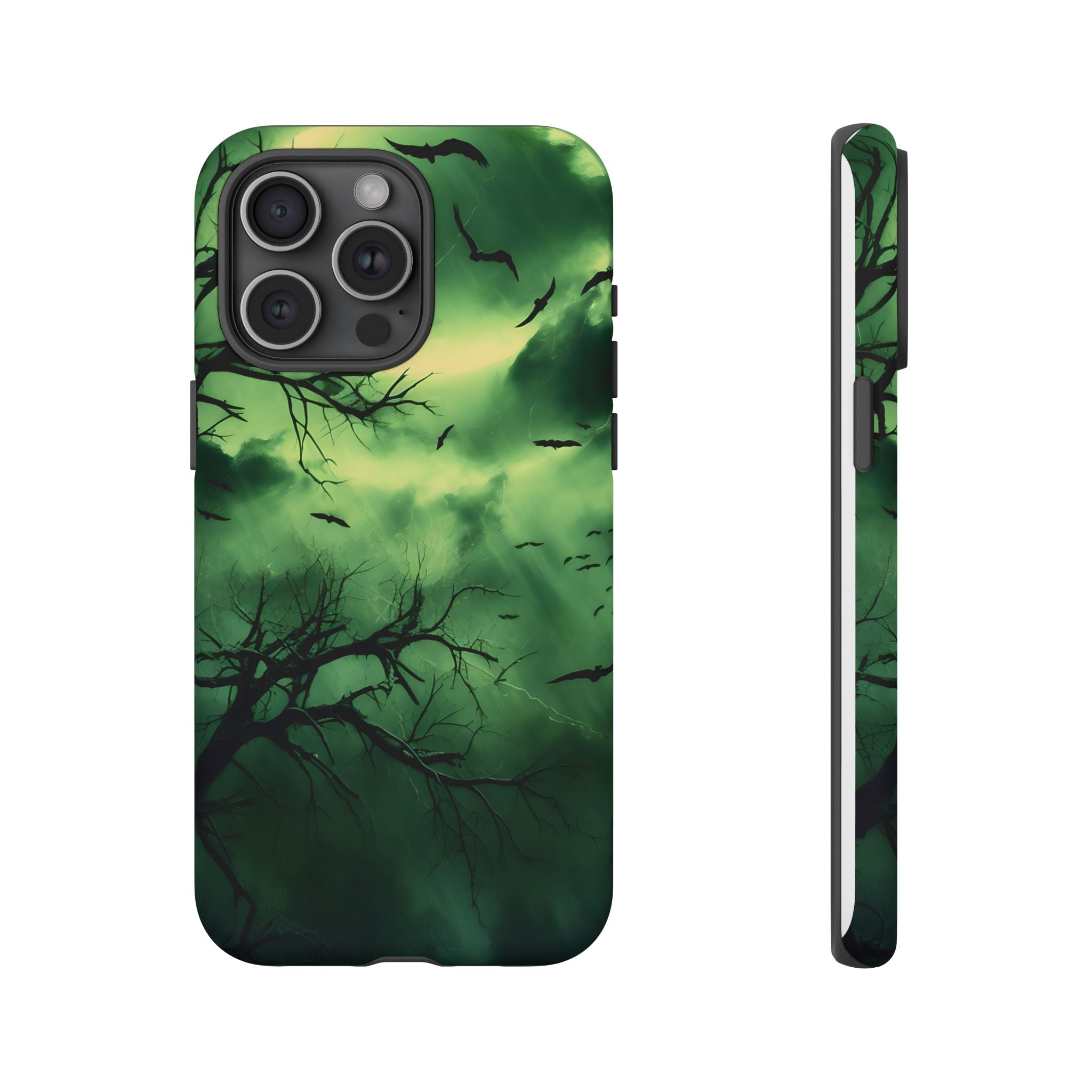 Gothic Green Forest iPhone Case - Hexagon Stone