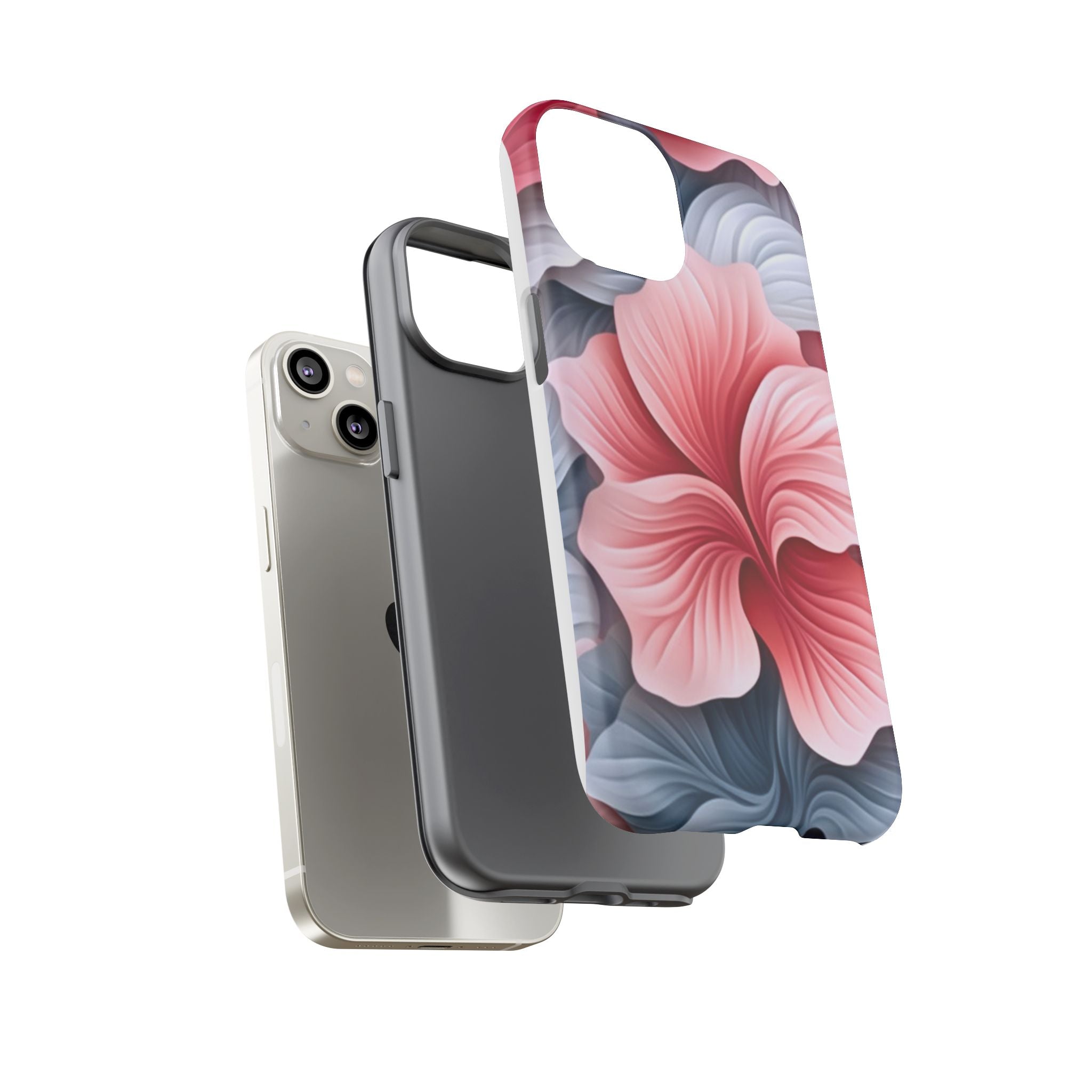 Abstract Floral Pink iPhone Case - Hexagon Stone