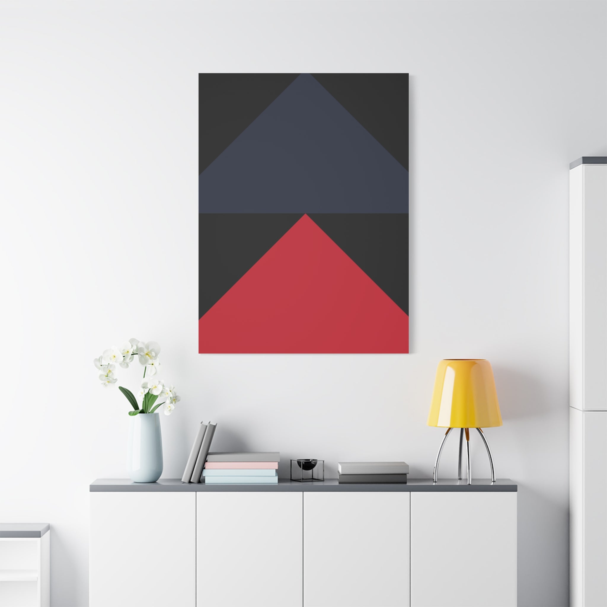 Geometric Triangles Matte Canvas Art