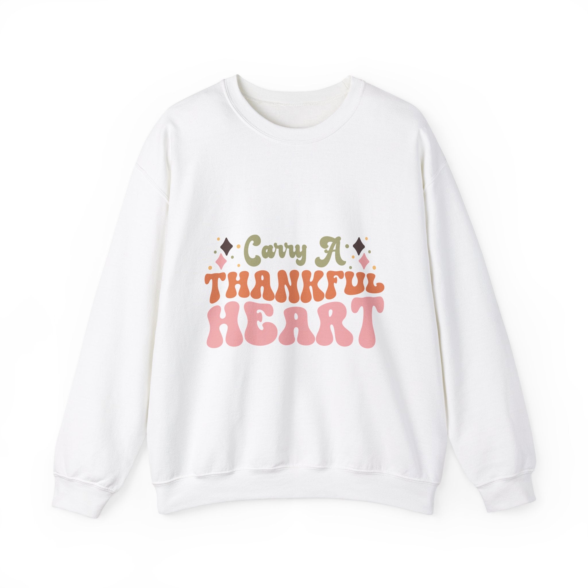 Carry A Thankful Heart Retro Thanksgiving Sweatshirt