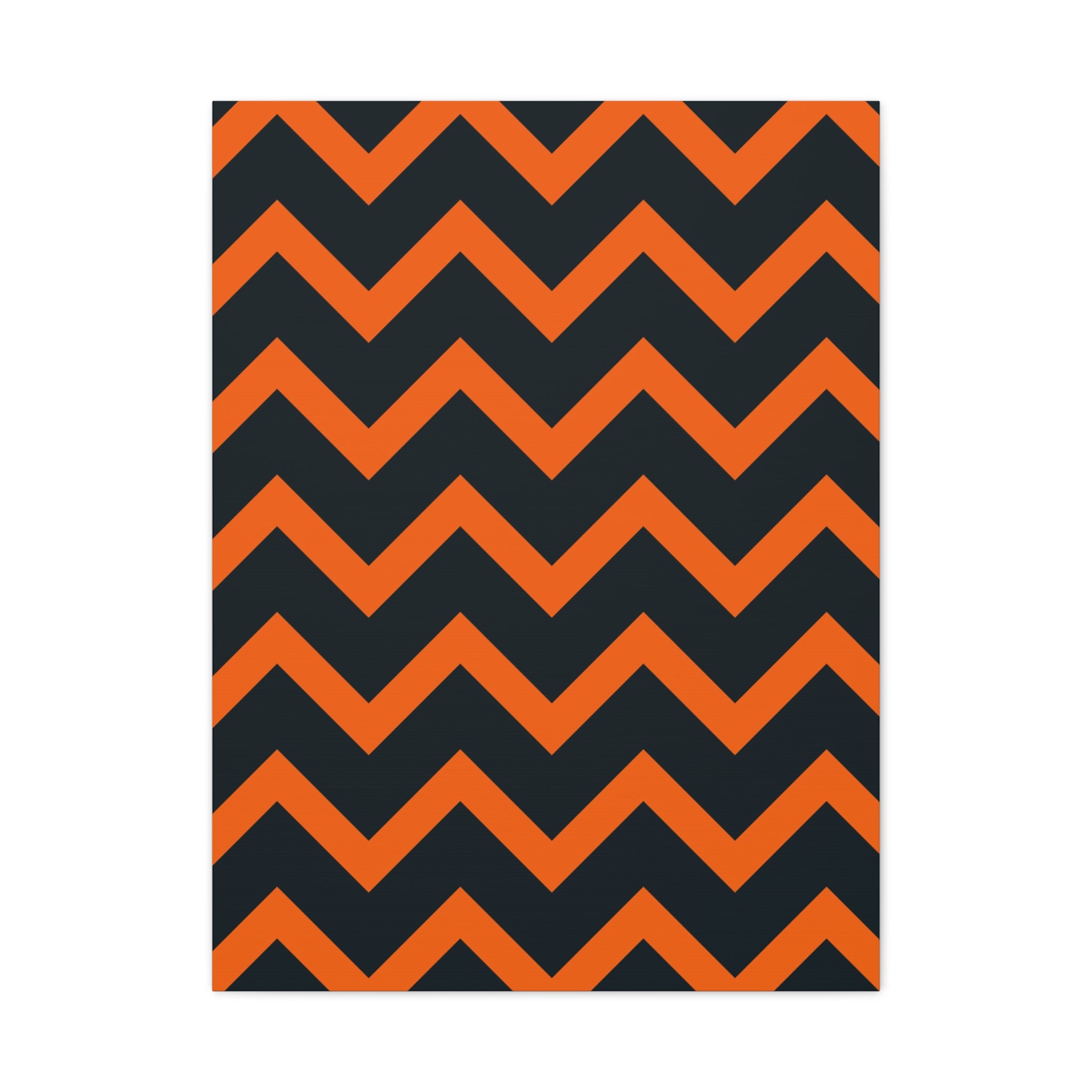 Orange & Navy Chevron Matte Canvas Art