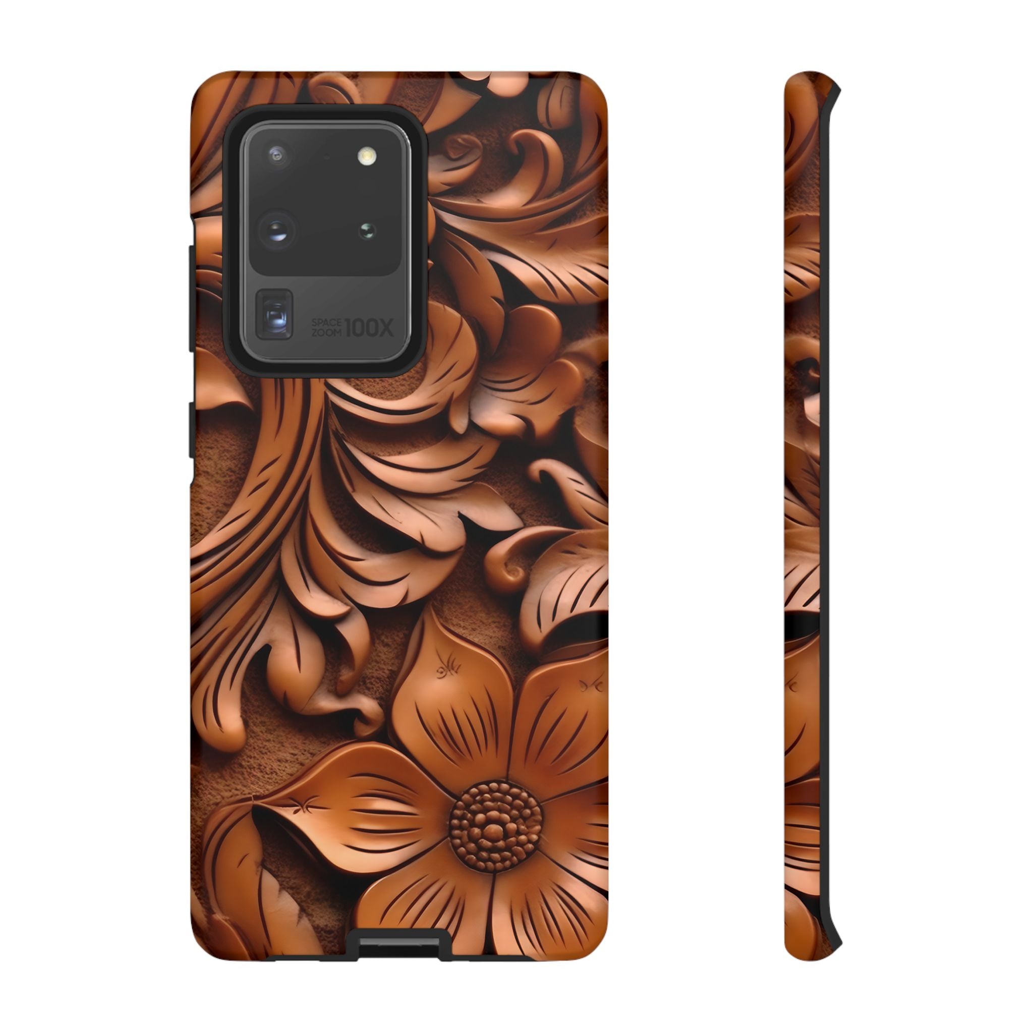 Baroque Floral Wood Samsung Case