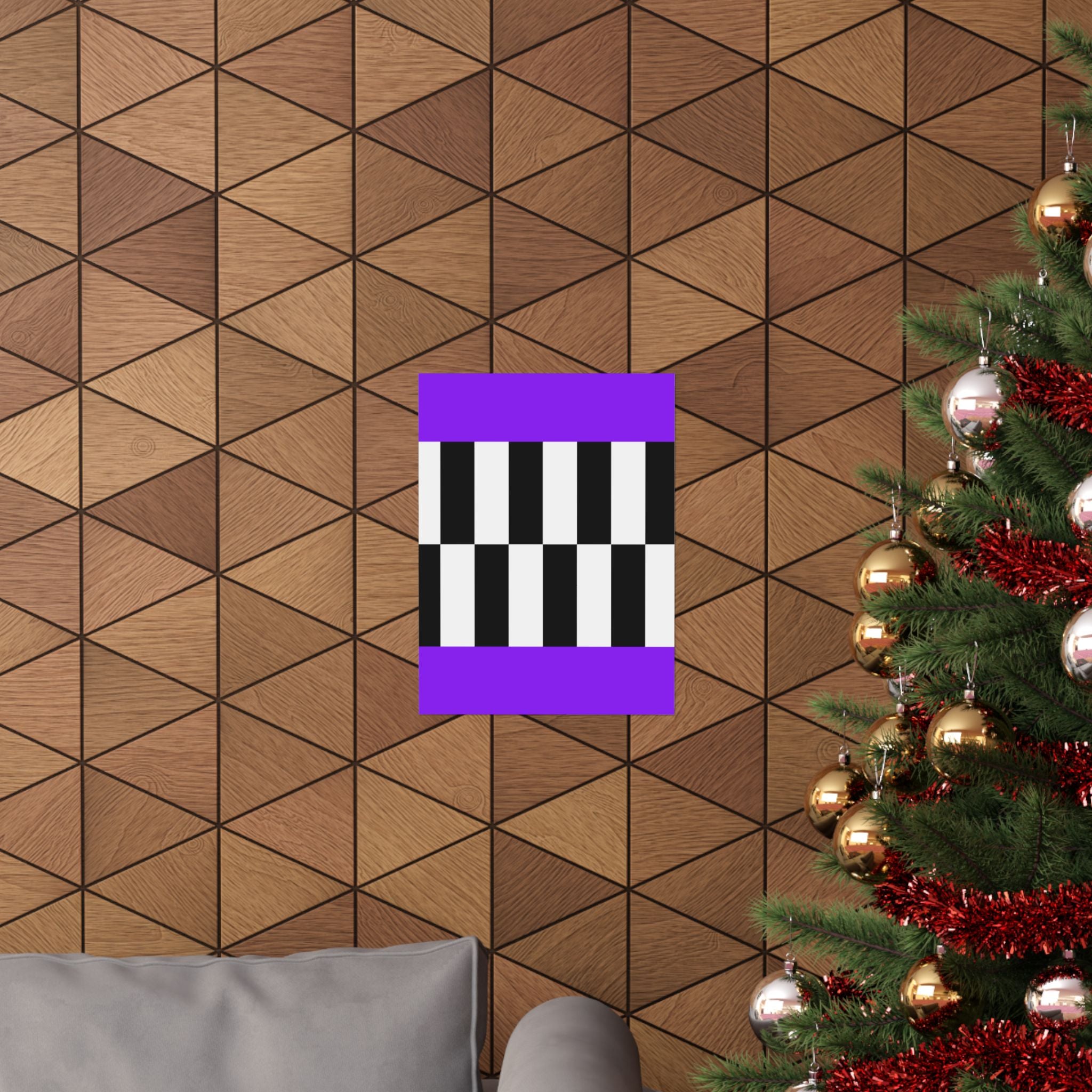 Minimalist Checkerboard Purple Poster