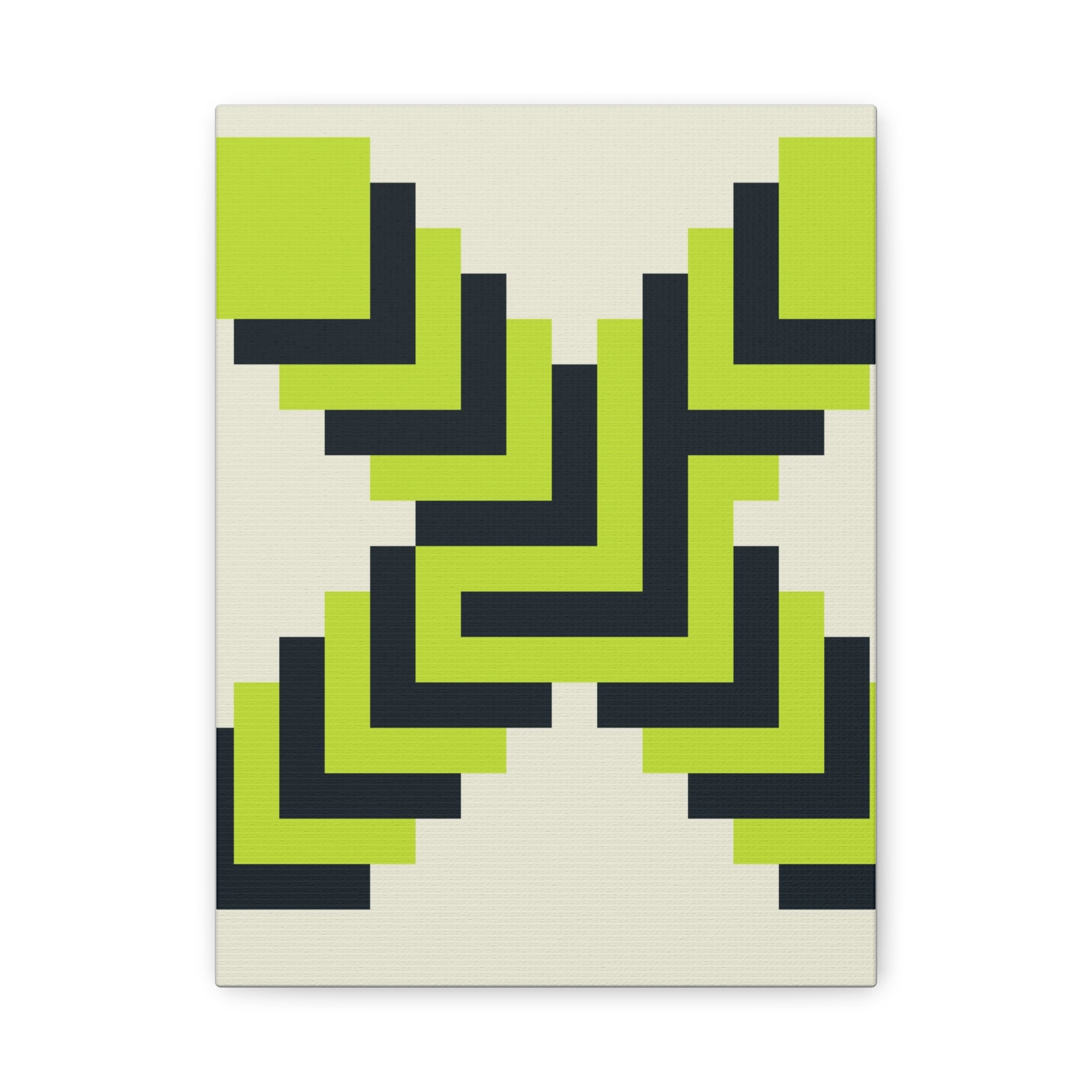 Geometric X Canvas Art - Teal & Lime