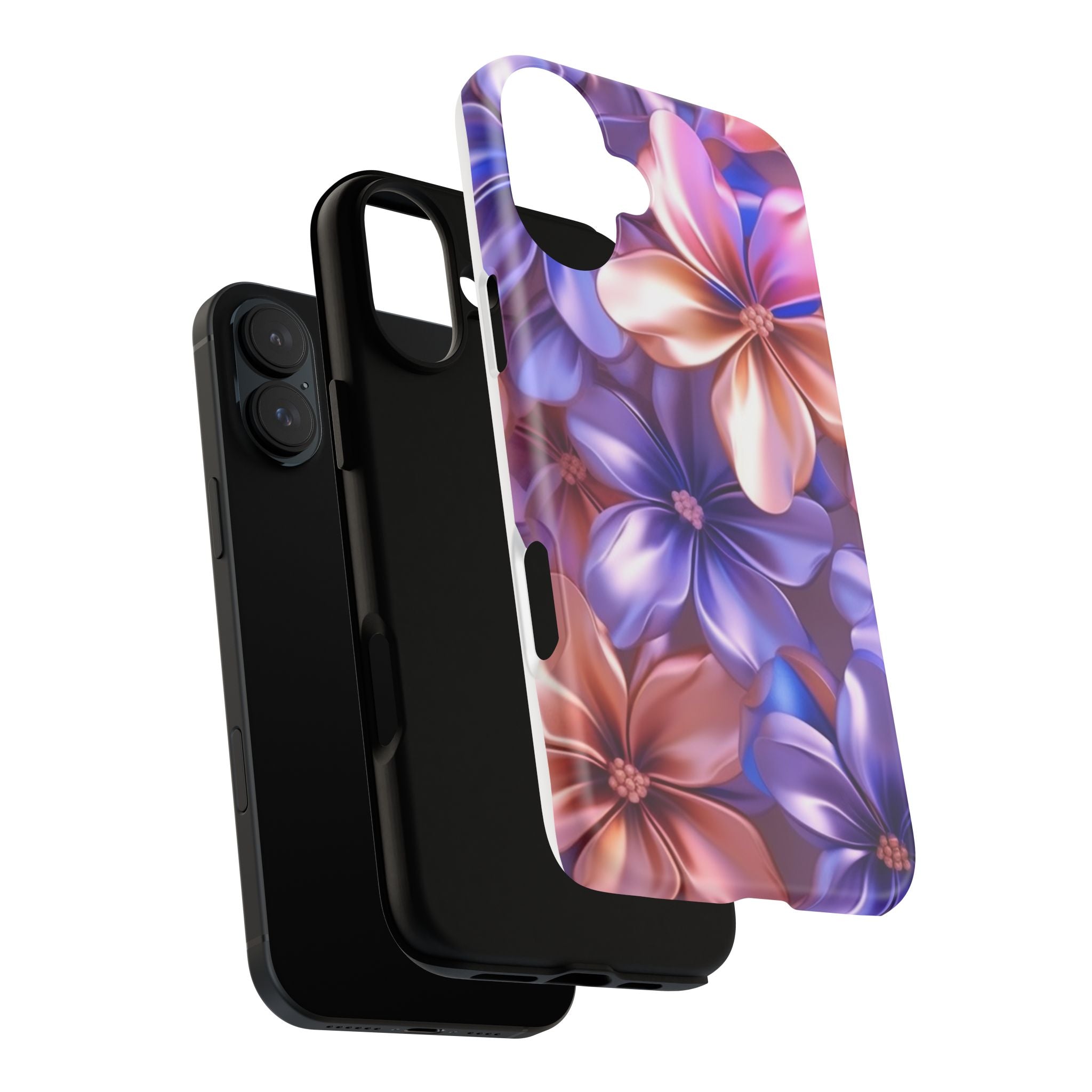 Metallic Flower iPhone Case - Rugged Hexagon Stone