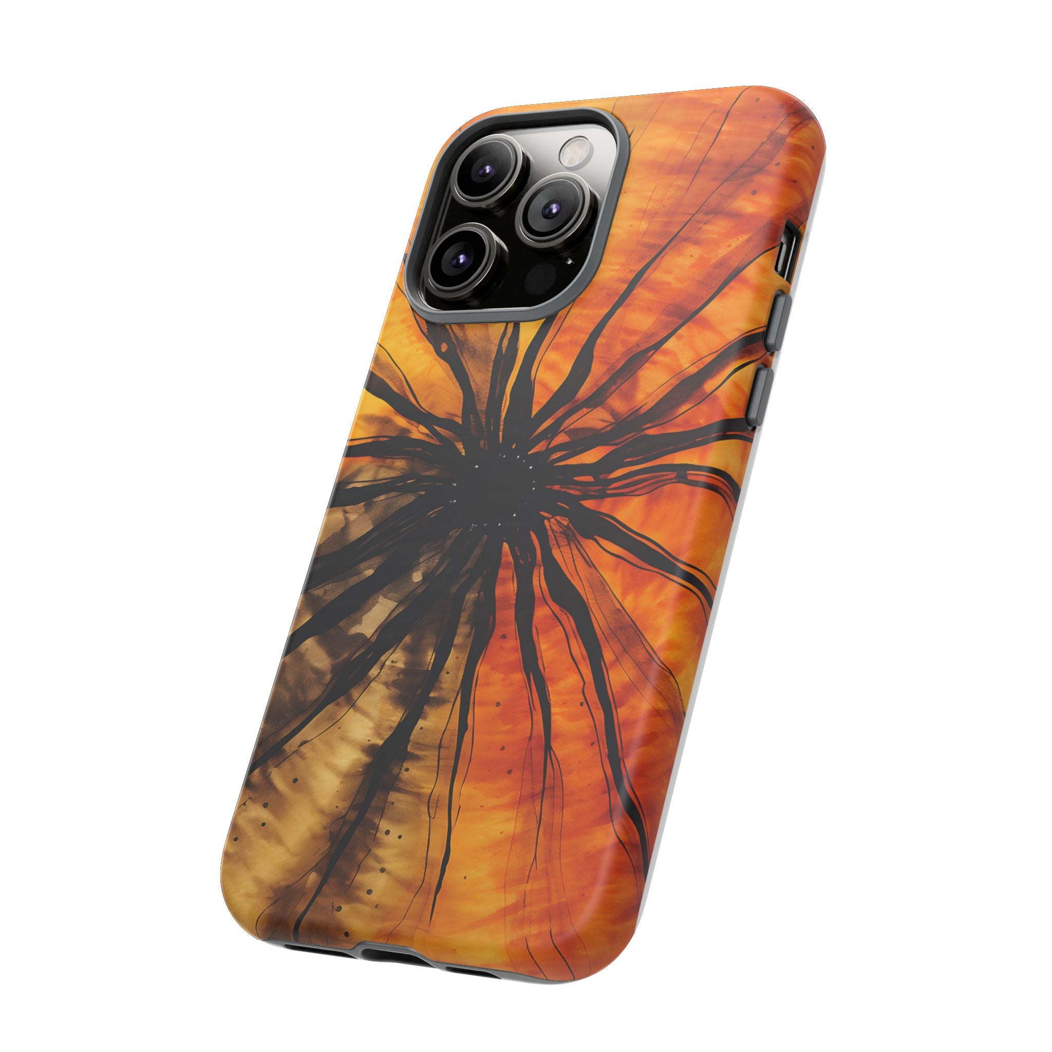 Fiery Sunburst Hexagon iPhone Case