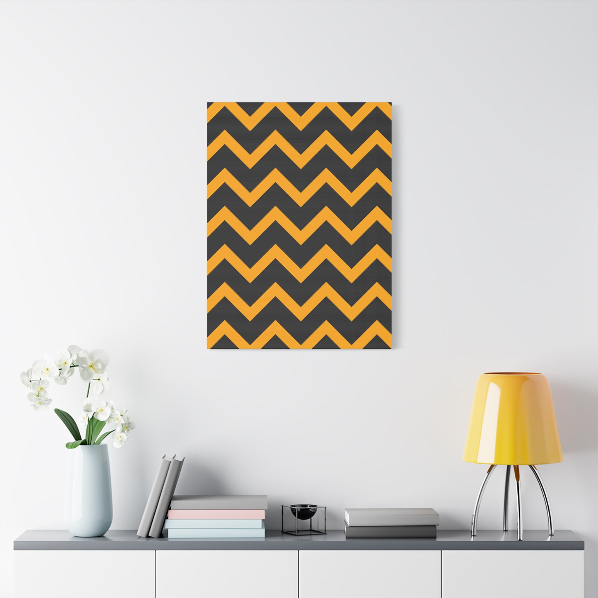 Bold Zigzag Geometric Canvas Art