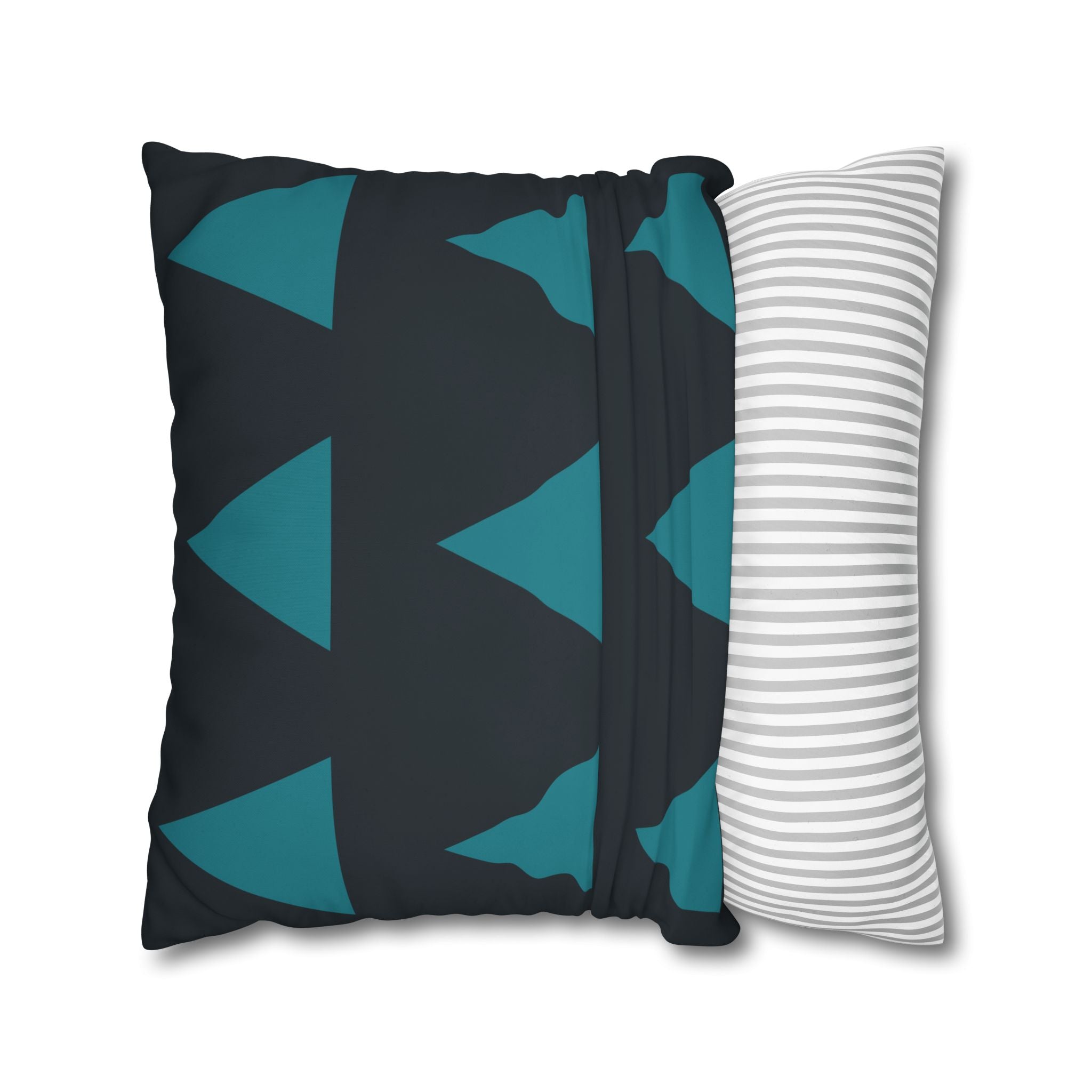 Teal Triangle Geometric Pillowcase