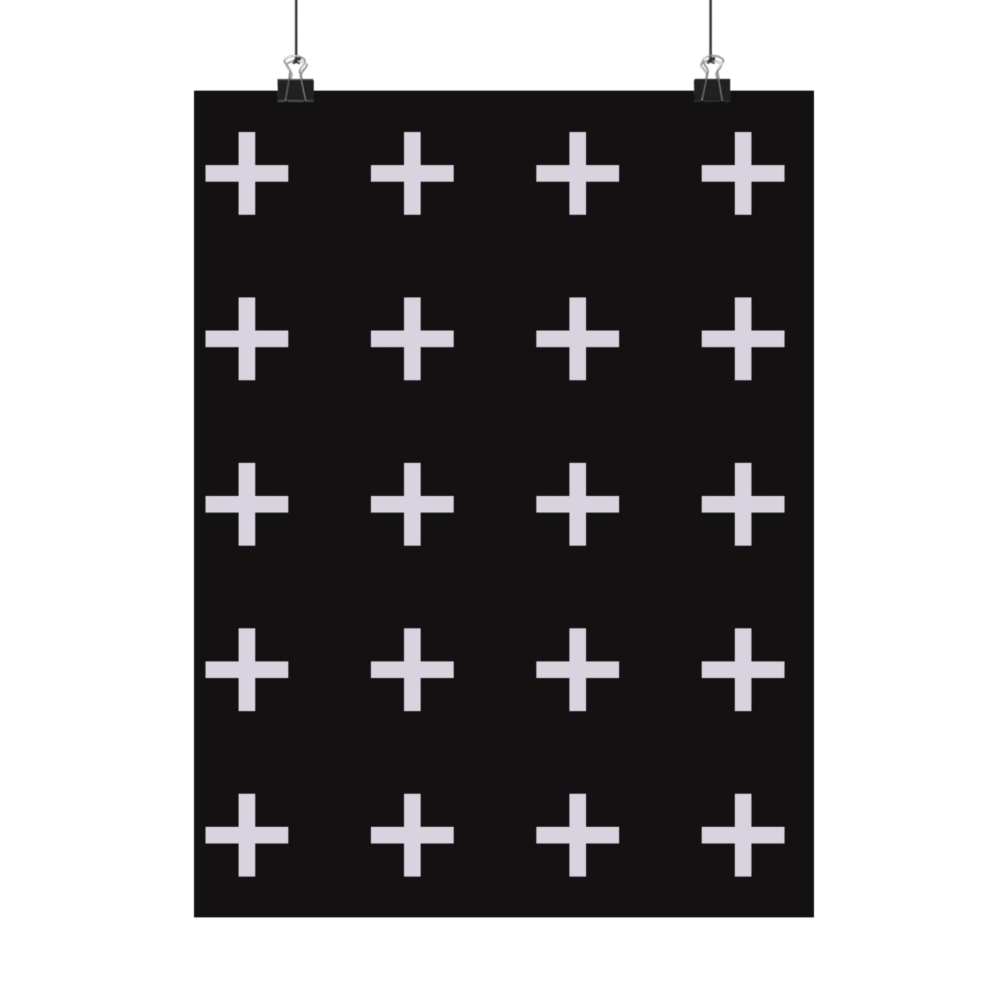 Minimalist Plus Sign Grid Poster