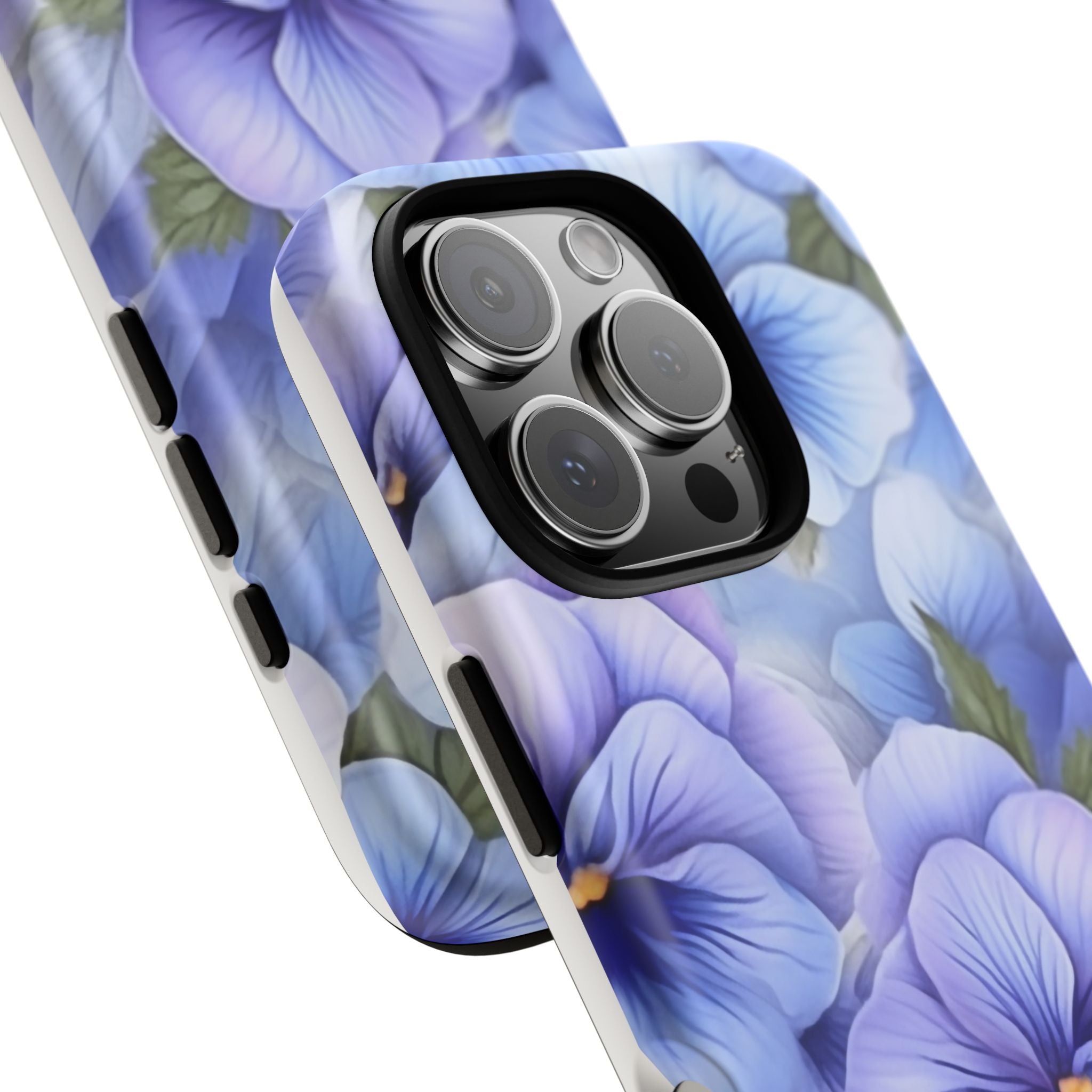 Dreamy Pansy Blue iPhone Case - Hexagon Stone