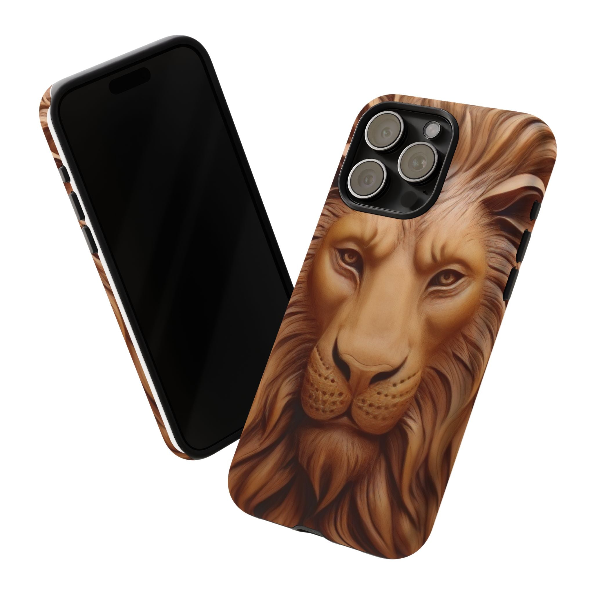 Majestic Lion Head Hexagon Stone iPhone Case