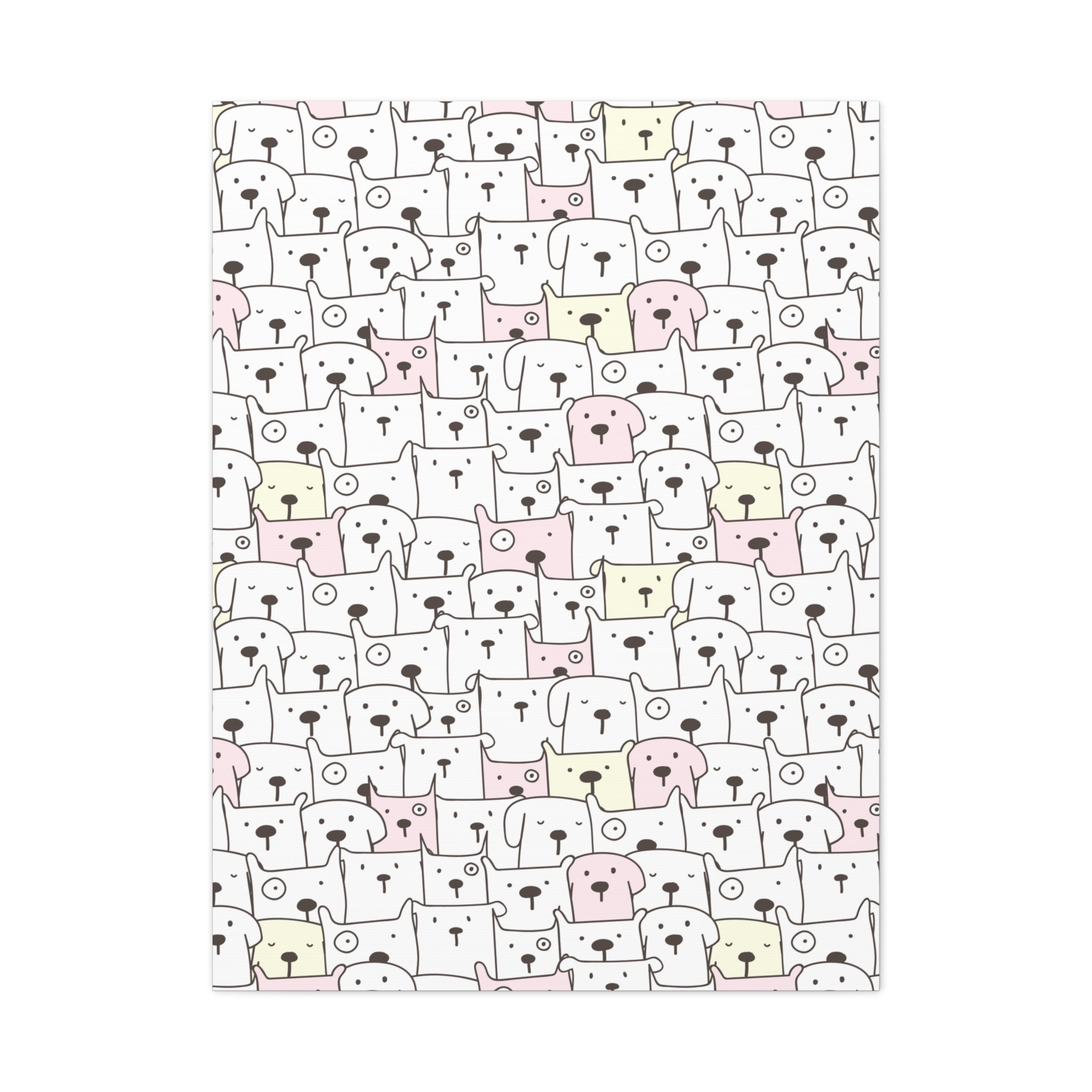 Cute Puppy Canvas Art - Dog Pattern