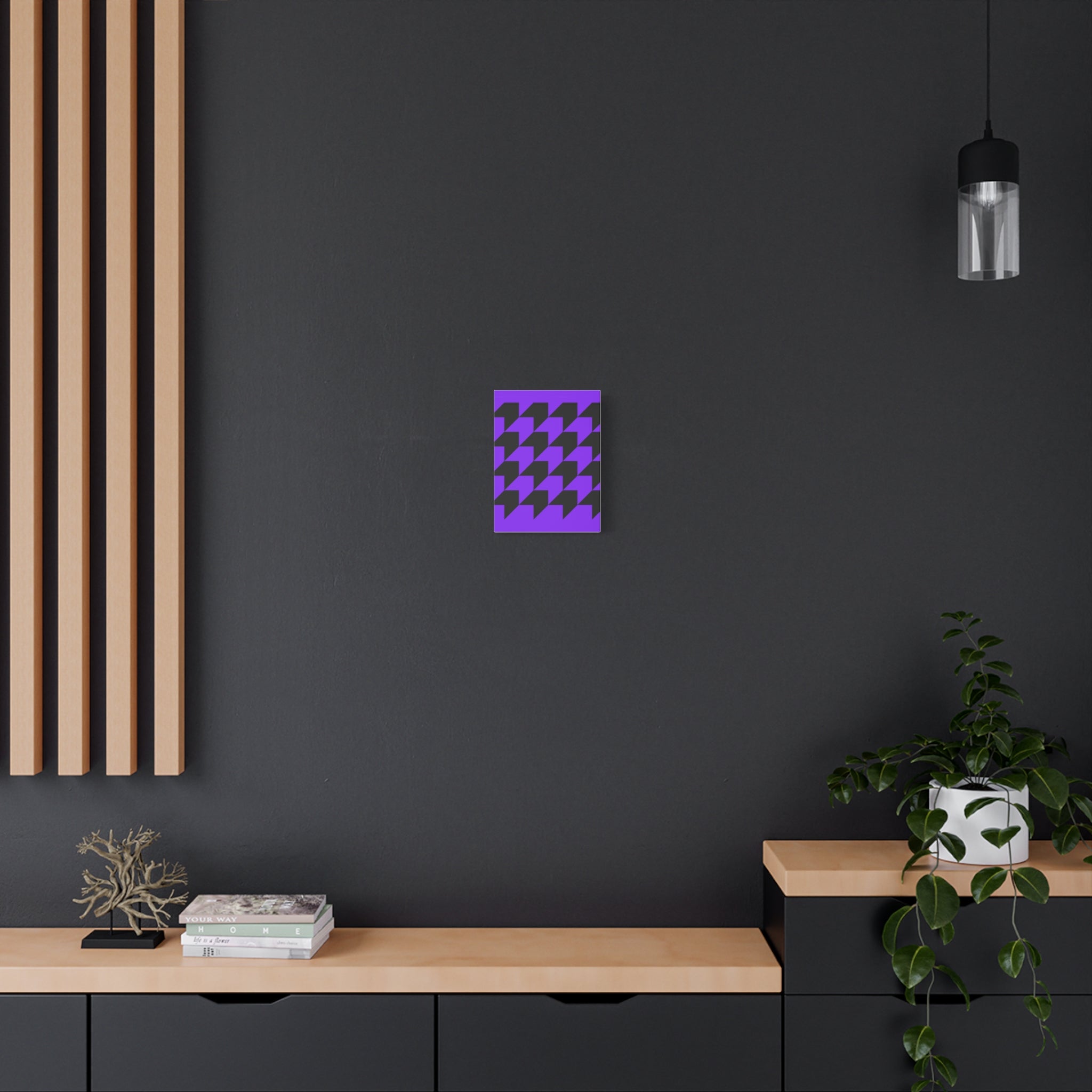 Geometric Purple Arrow Canvas Art