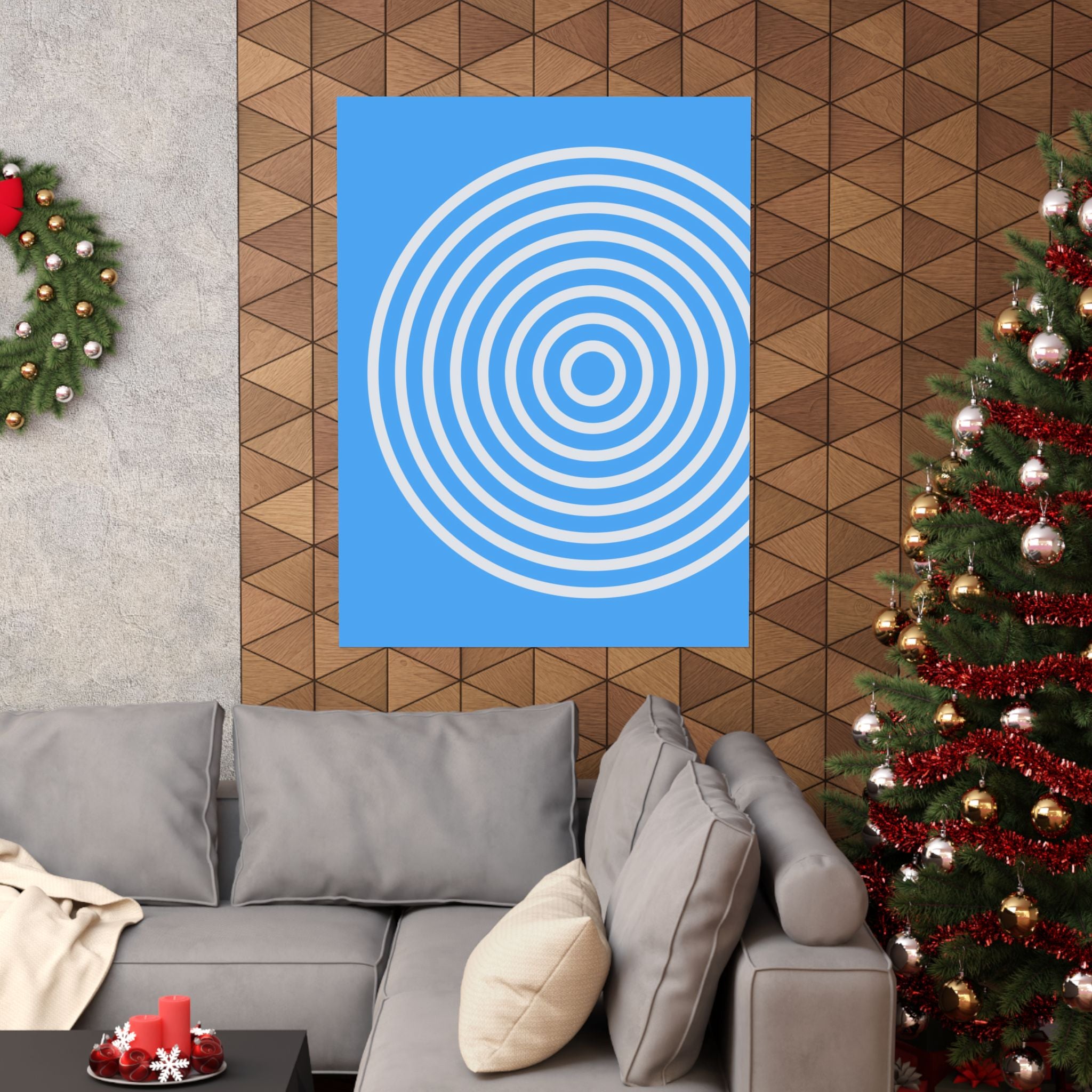 Minimalist Blue Circle Ripple Poster