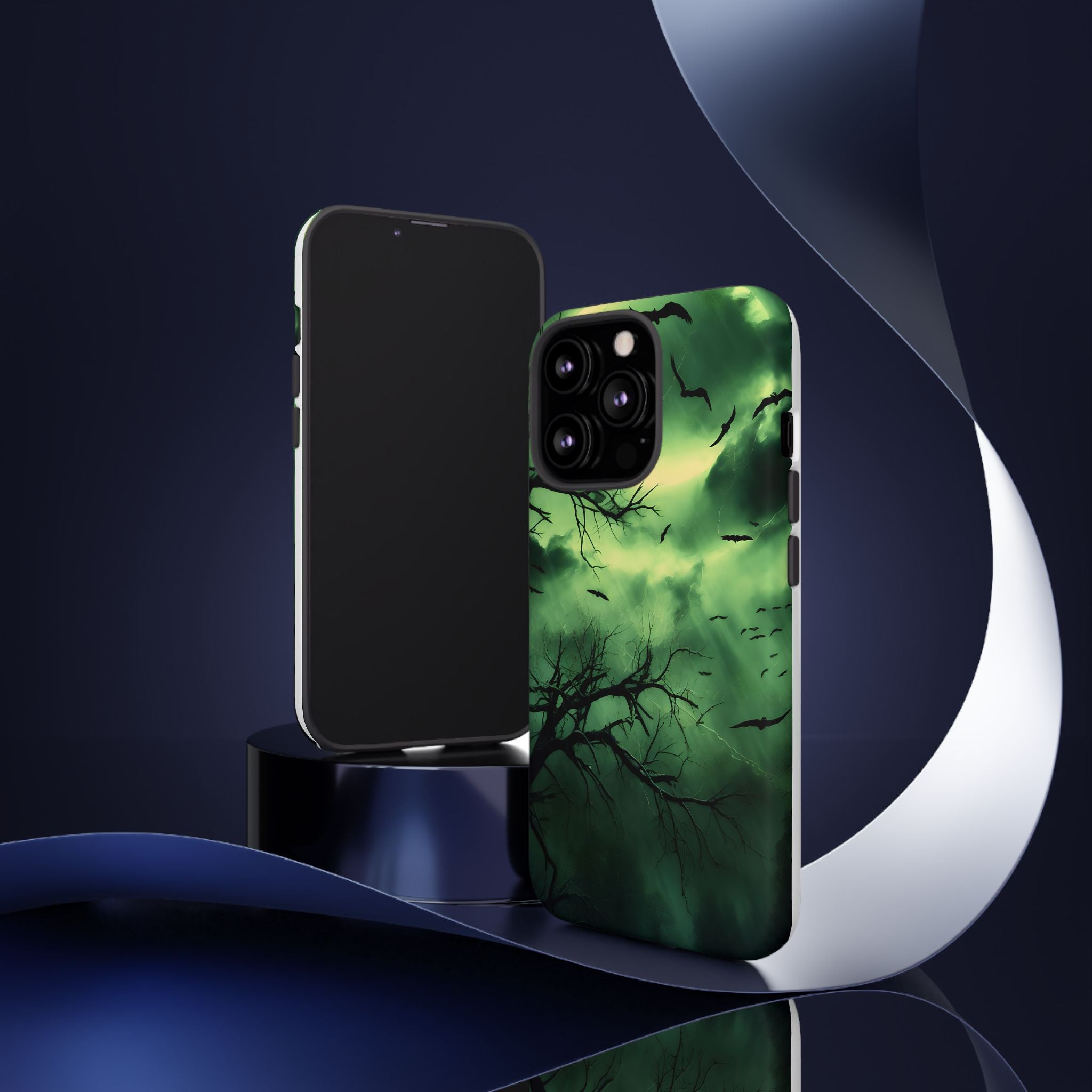 Gothic Green Forest iPhone Case - Hexagon Stone