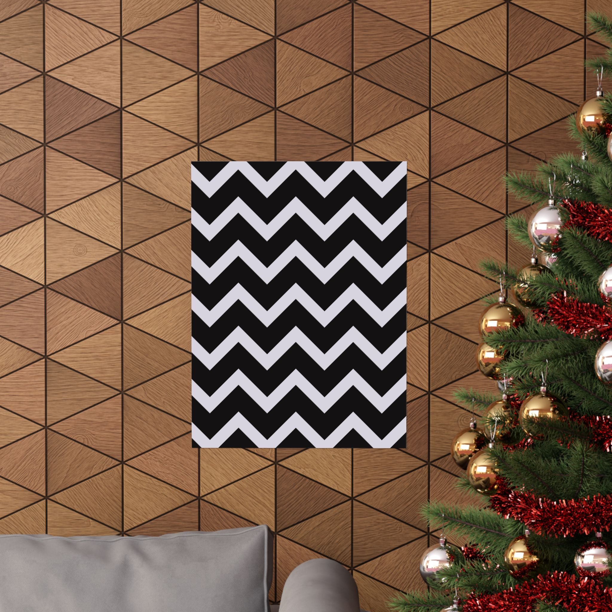 Modern Chevron Zigzag Geometric Poster