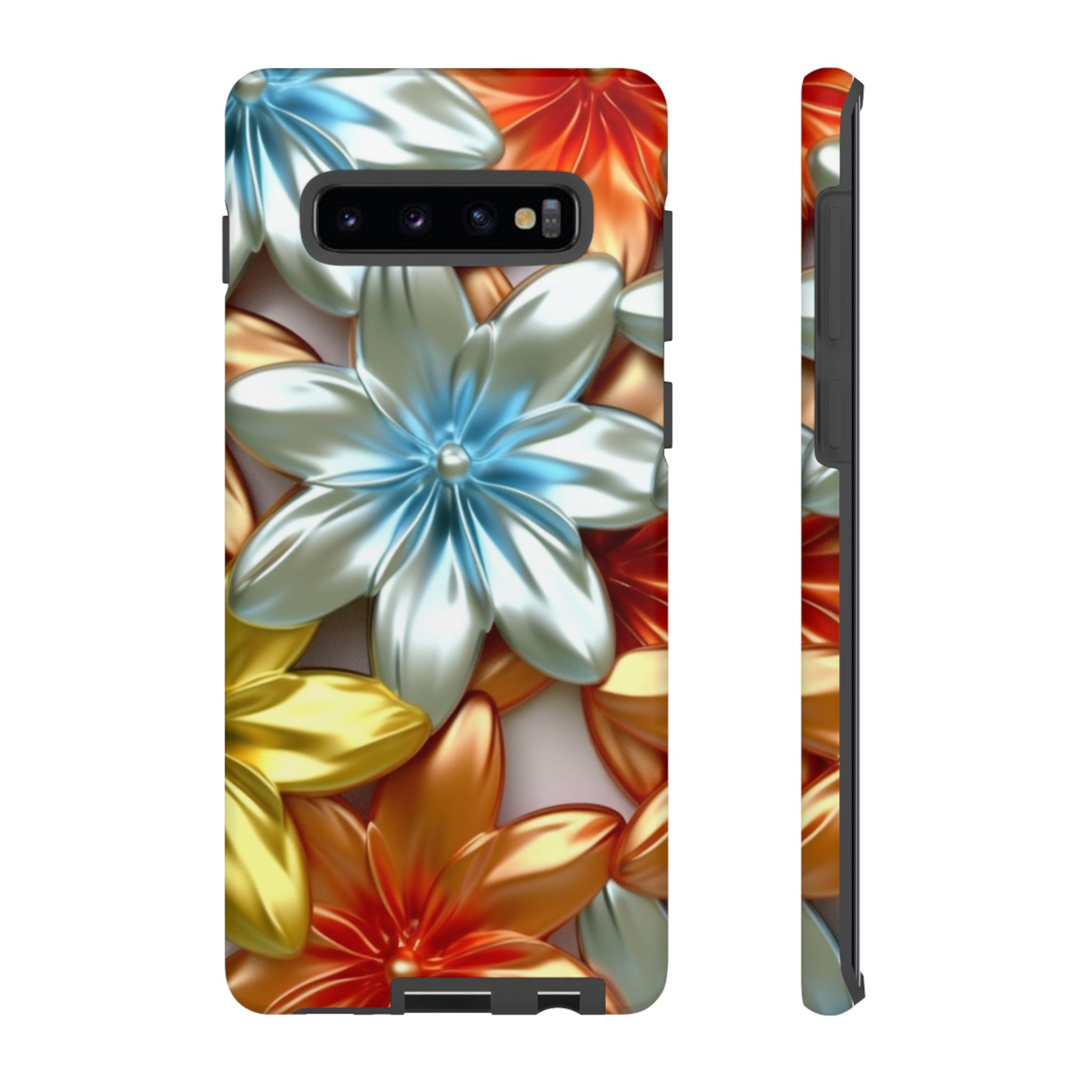 Metallic Flower Samsung Case - Stylish & Modern