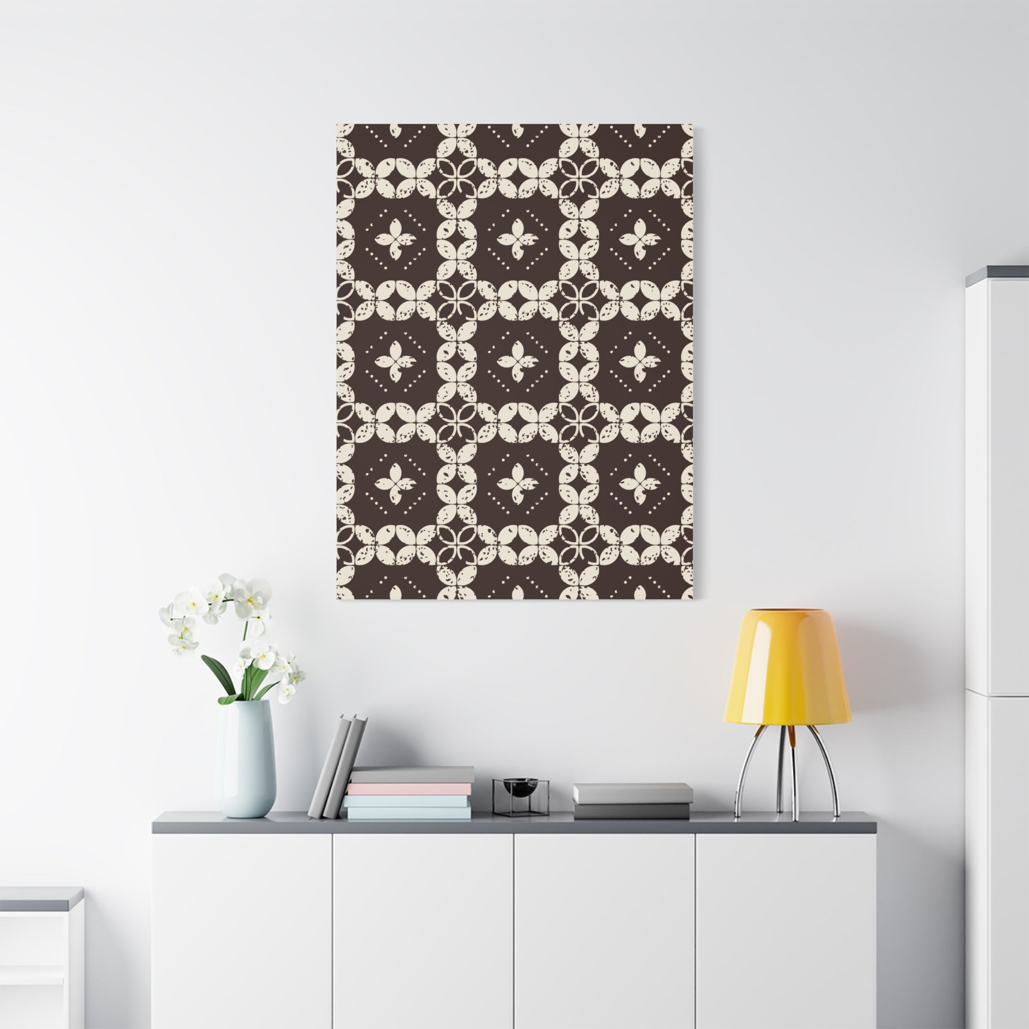 Rustic Floral Geometric Canvas Art