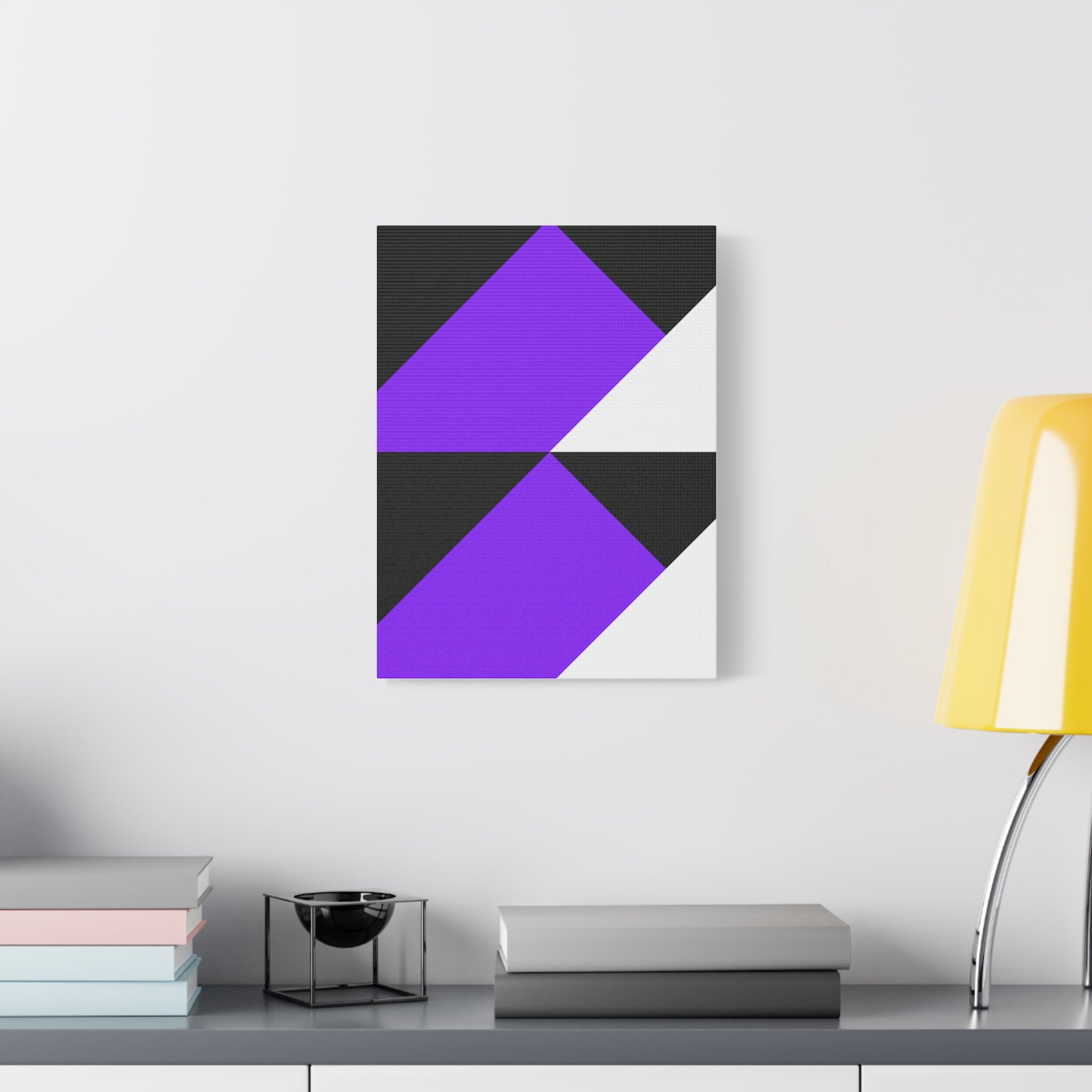 Geometric Purple Triangle Canvas Art