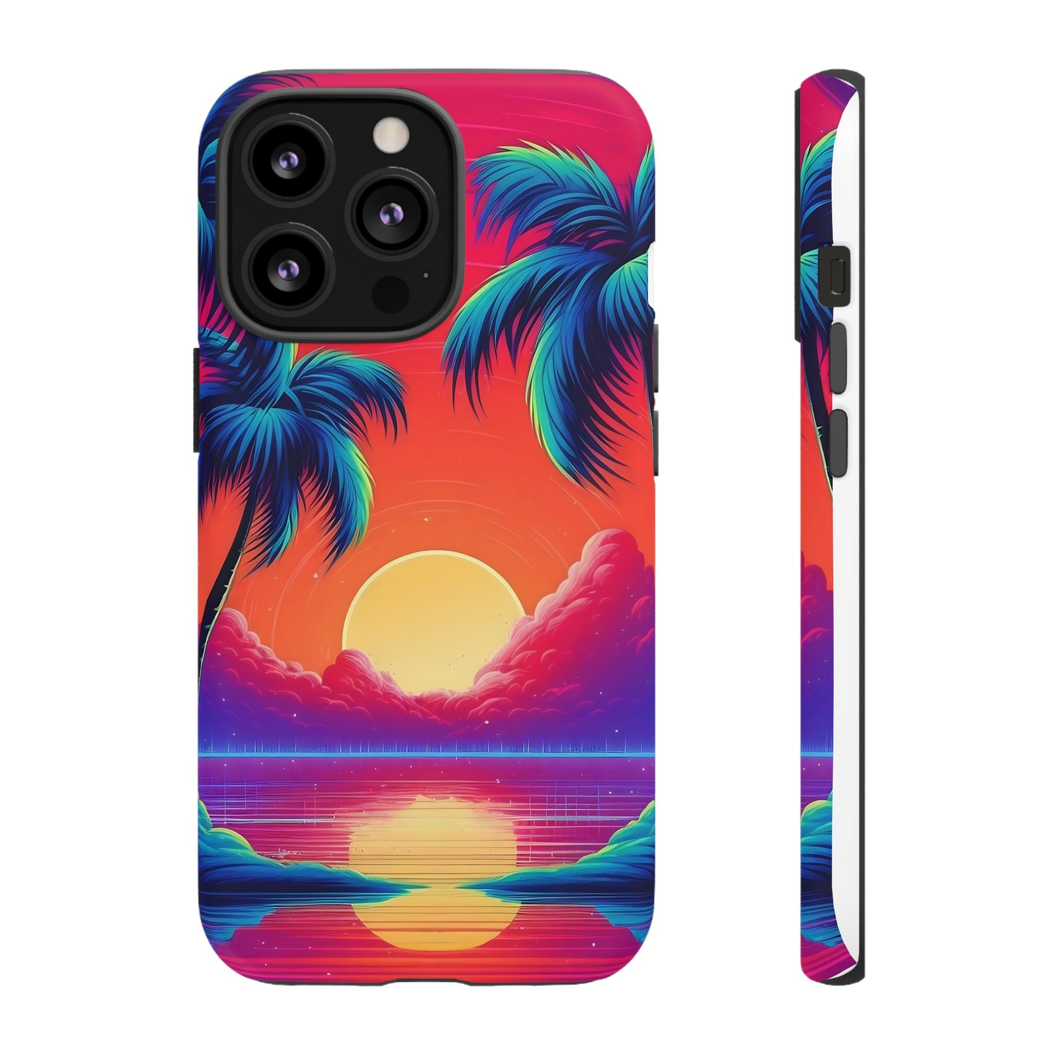 Sunset Palm Hexagon iPhone Case - Rugged