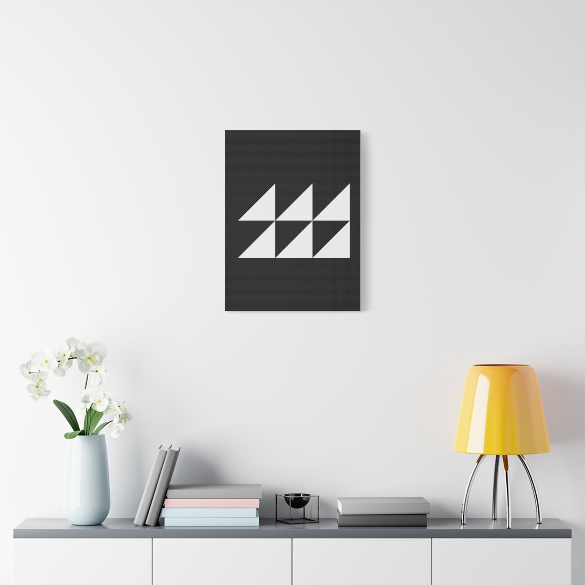 Geometric Triangles Matte Canvas Art