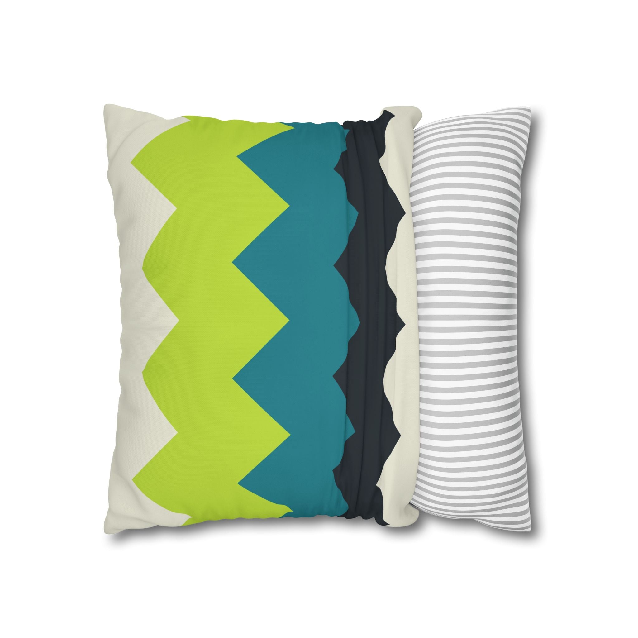 Chevron Stripe Pillowcase - Teal & Lime