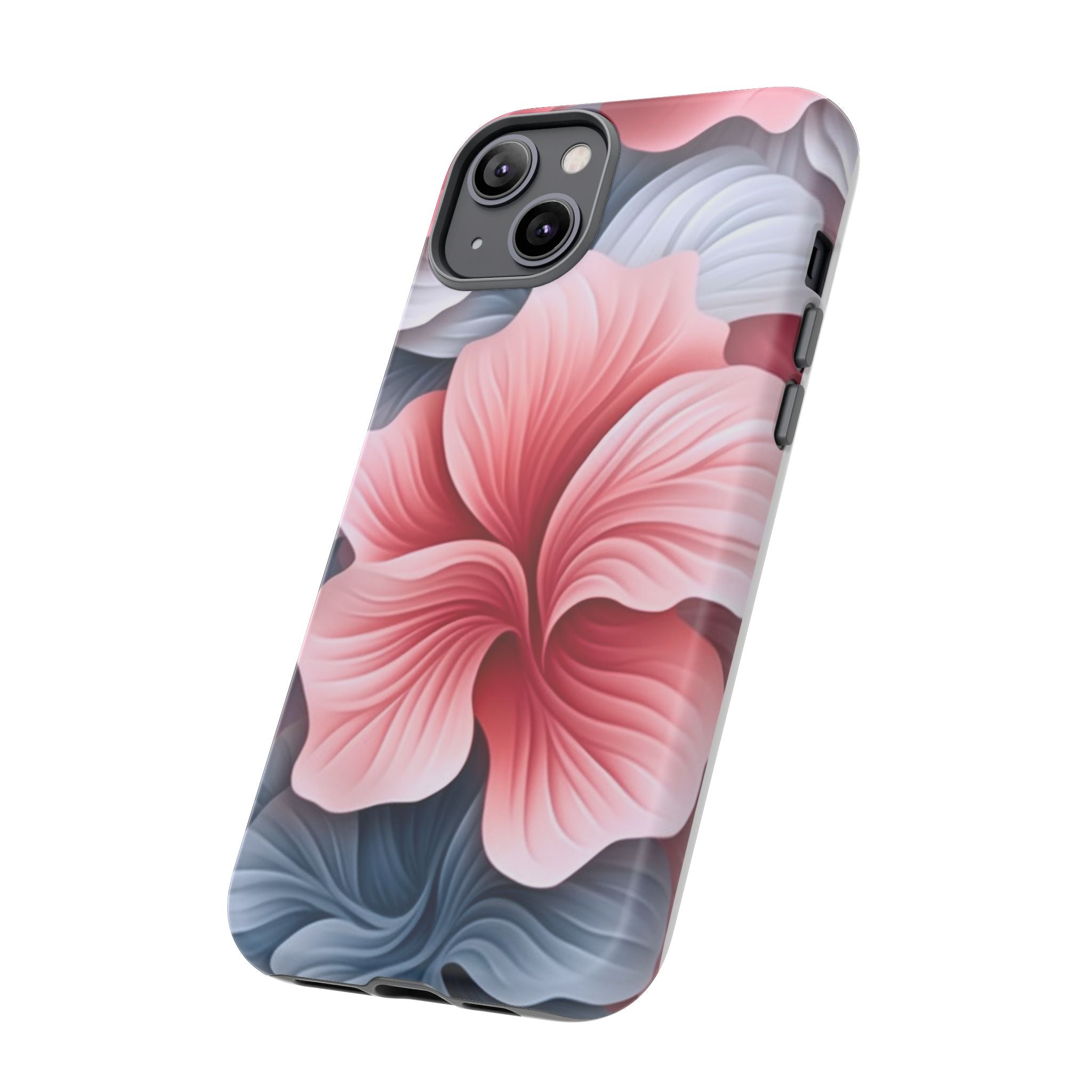 Abstract Floral Pink iPhone Case - Hexagon Stone