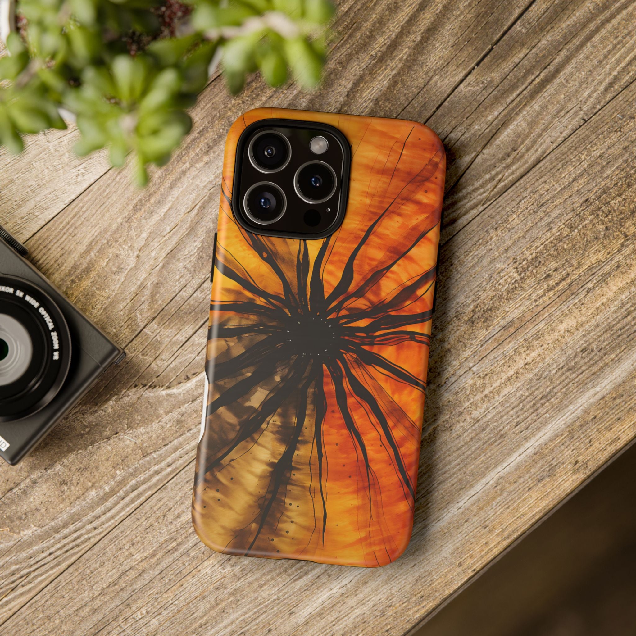 Fiery Sunburst Hexagon iPhone Case