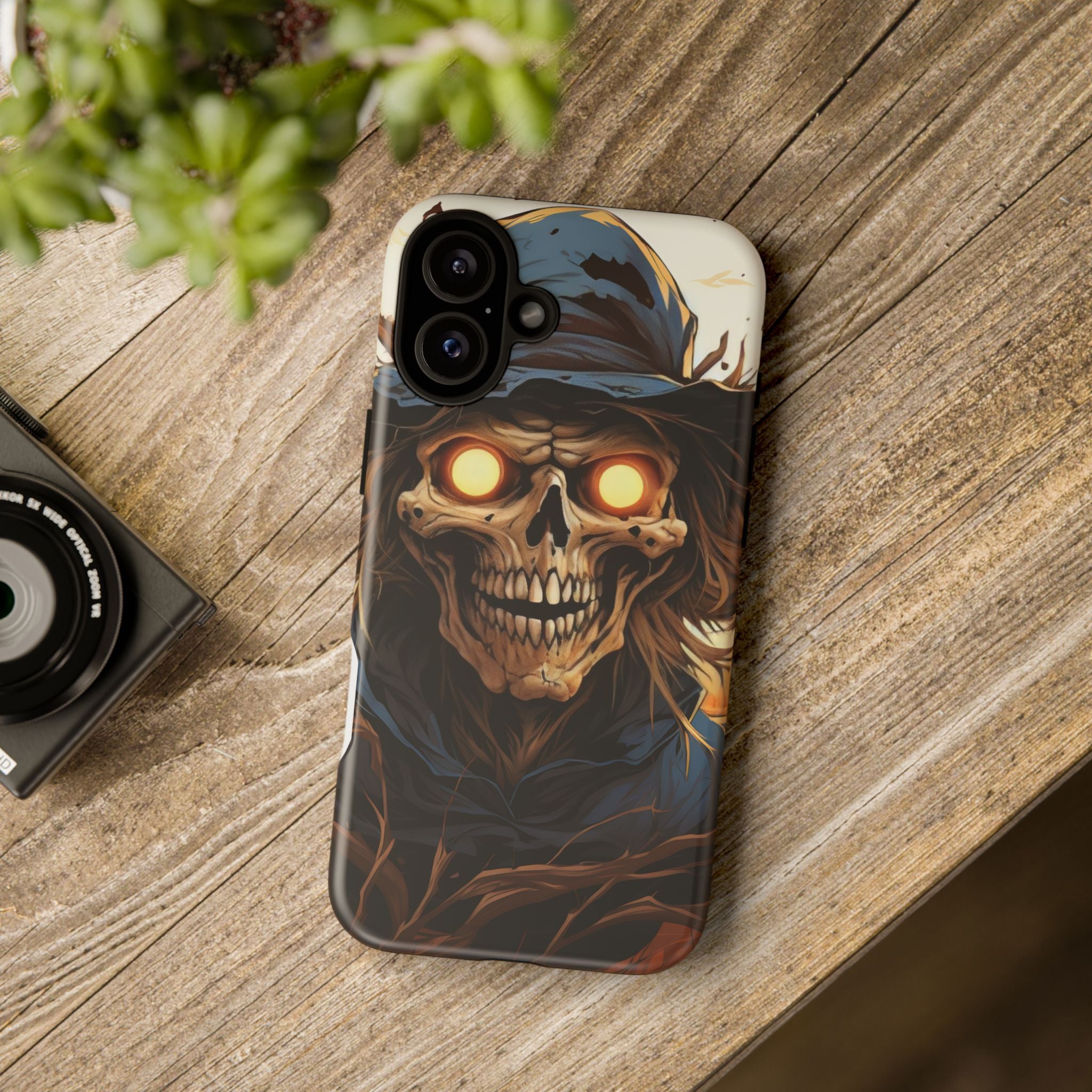 Eerie Scarecrow Hexagon Stone iPhone Case