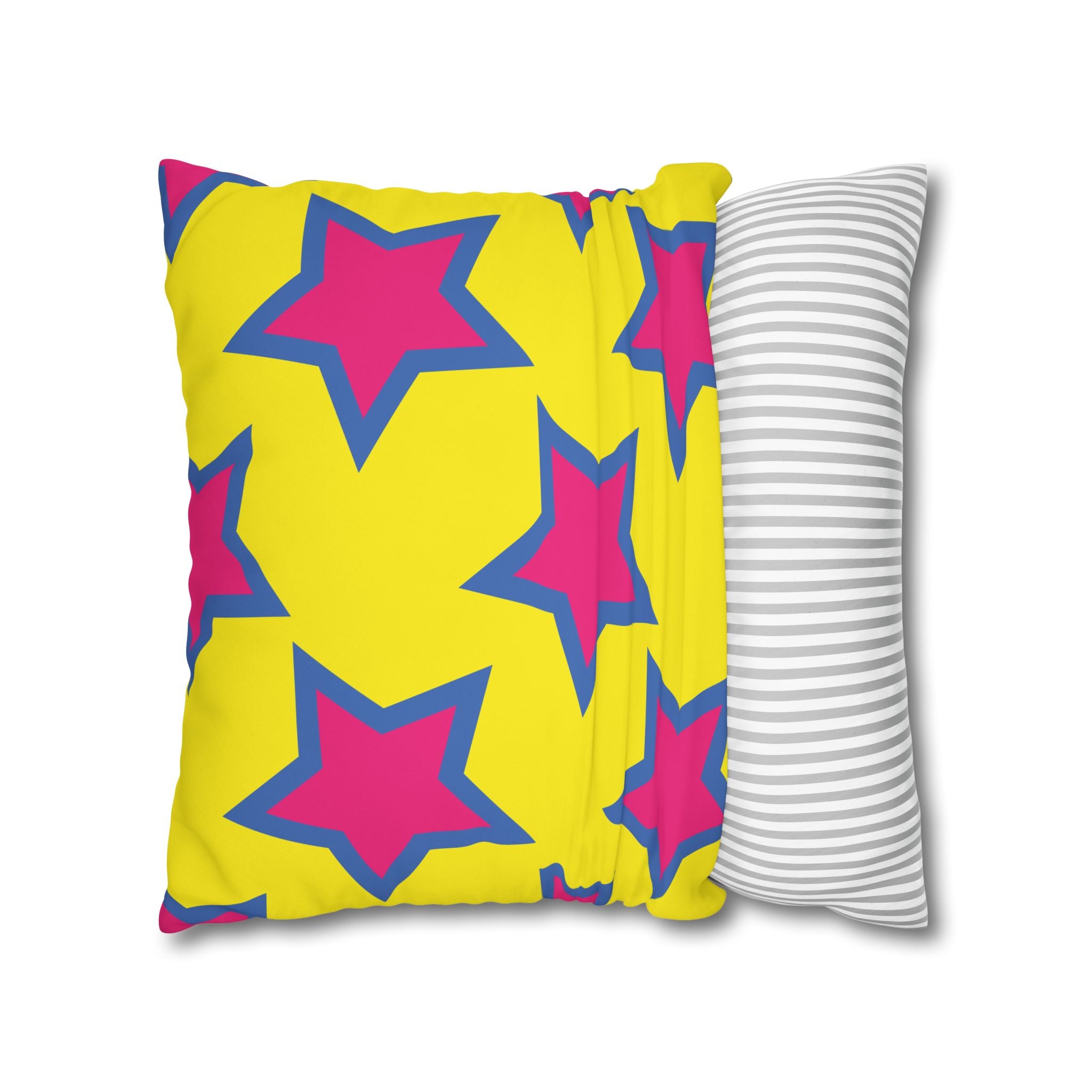 Pink & Purple Star Pillowcase - Yellow