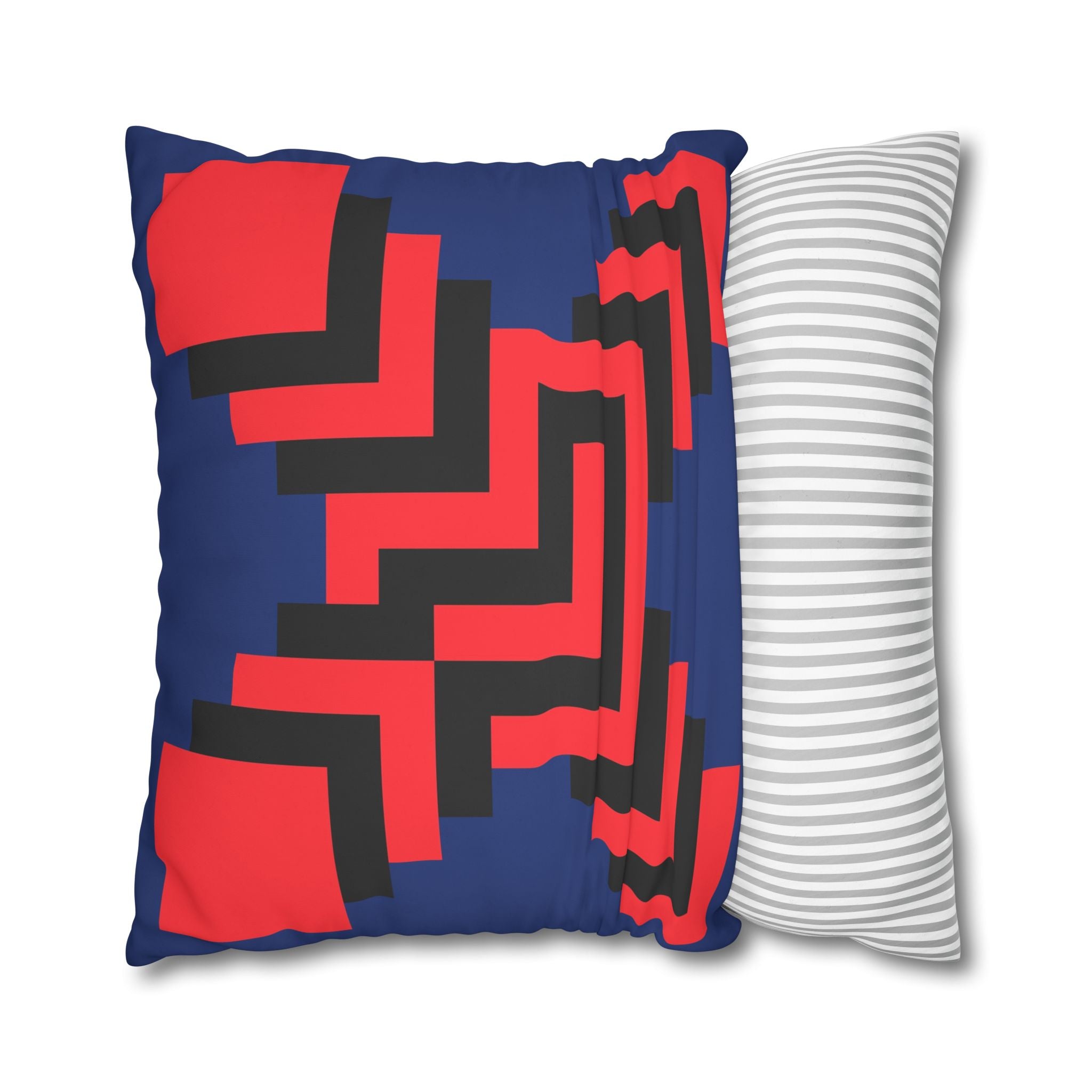 Geometric X Pillowcase - Coral & Black