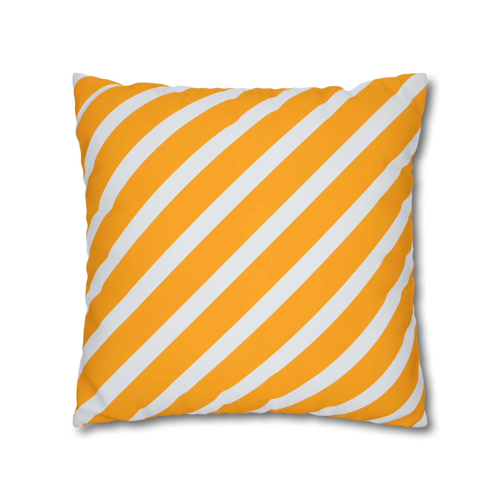 Neon Orange & Gray Diagonal Stripe Pillowcase