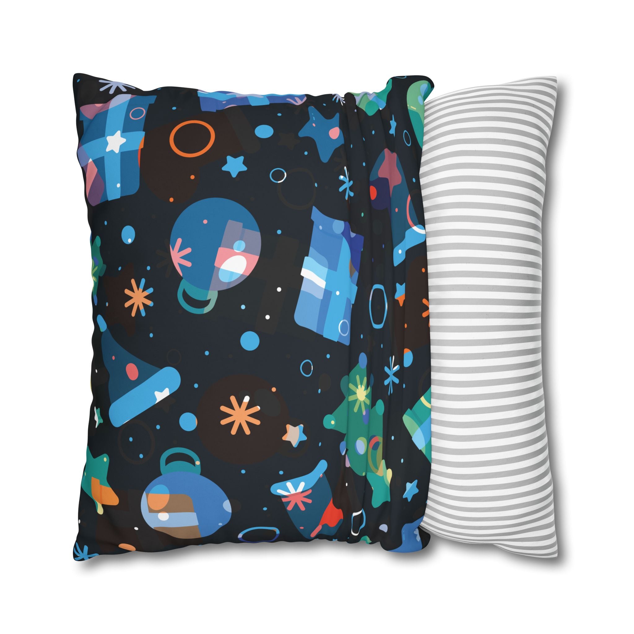 Navy Blue Christmas Pillowcase - Festive Minimalist Design