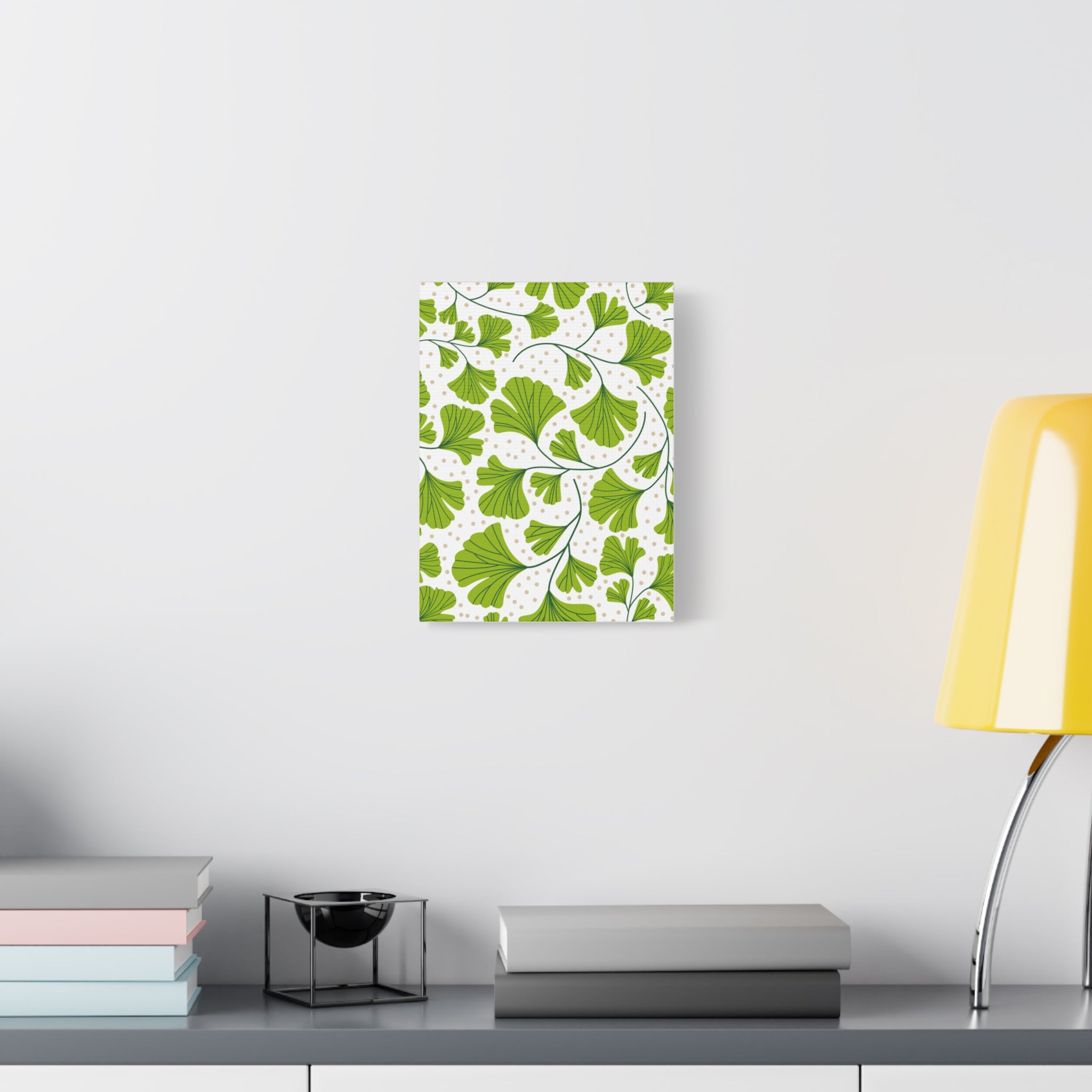 Ginkgo Biloba Leaves Art Deco Canvas