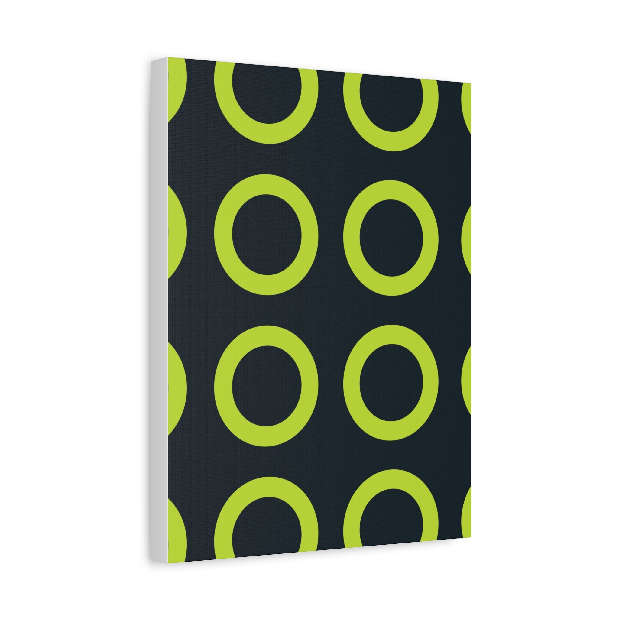 Lime Green Circle Canvas Art - Teal