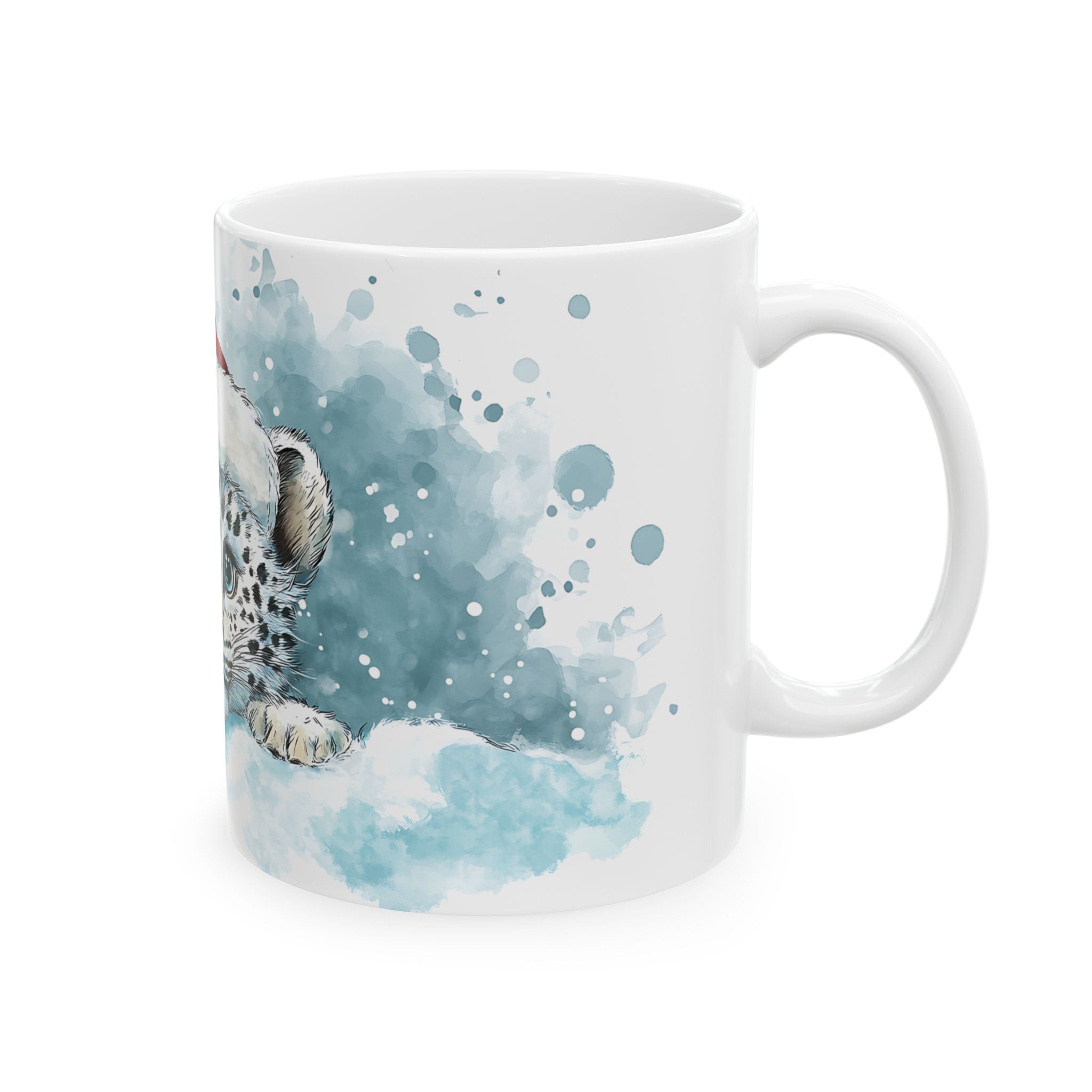 Snow Leopard Santa Mug