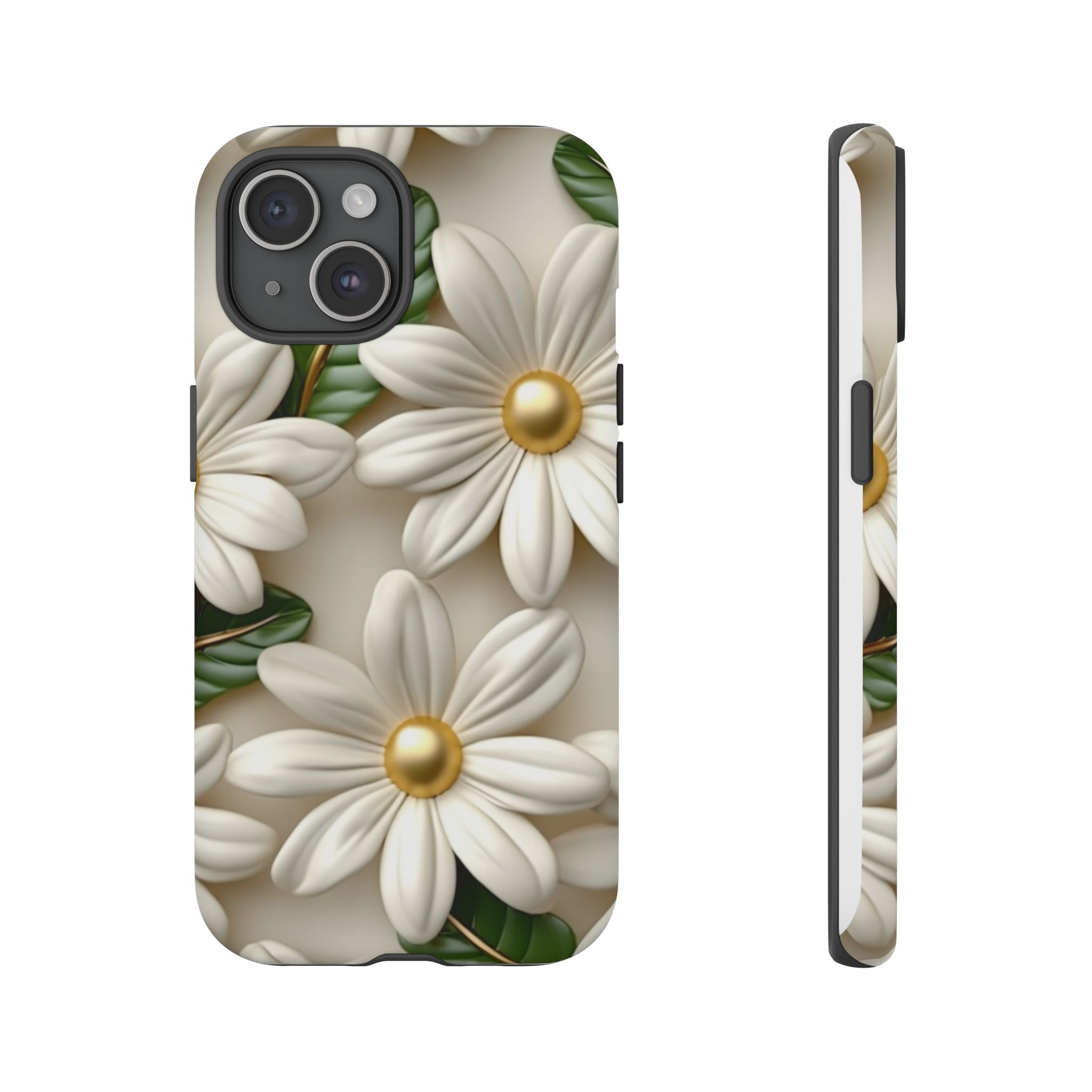 Sculpted Daisy iPhone Case - Hexagon Stone