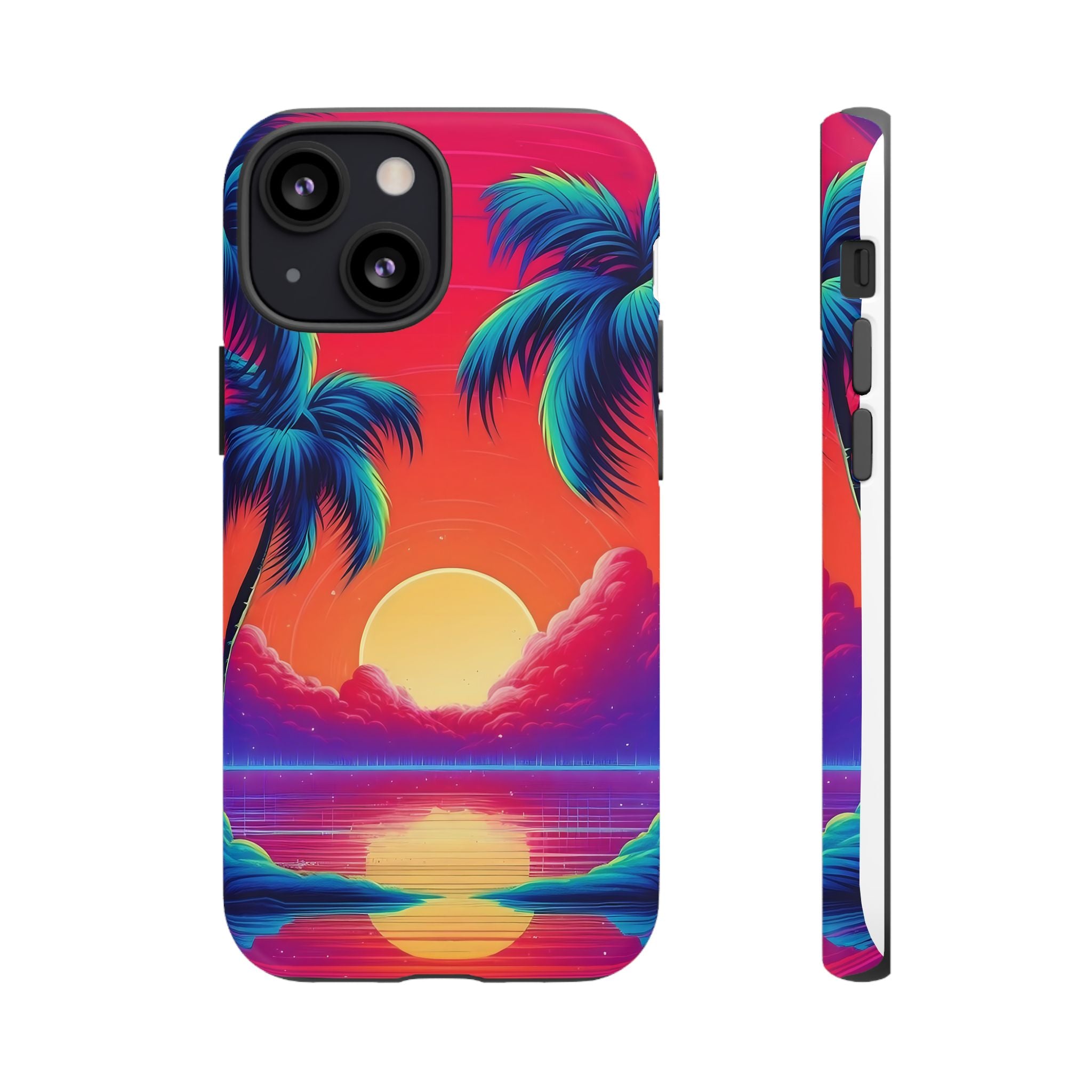 Sunset Palm Hexagon iPhone Case - Rugged