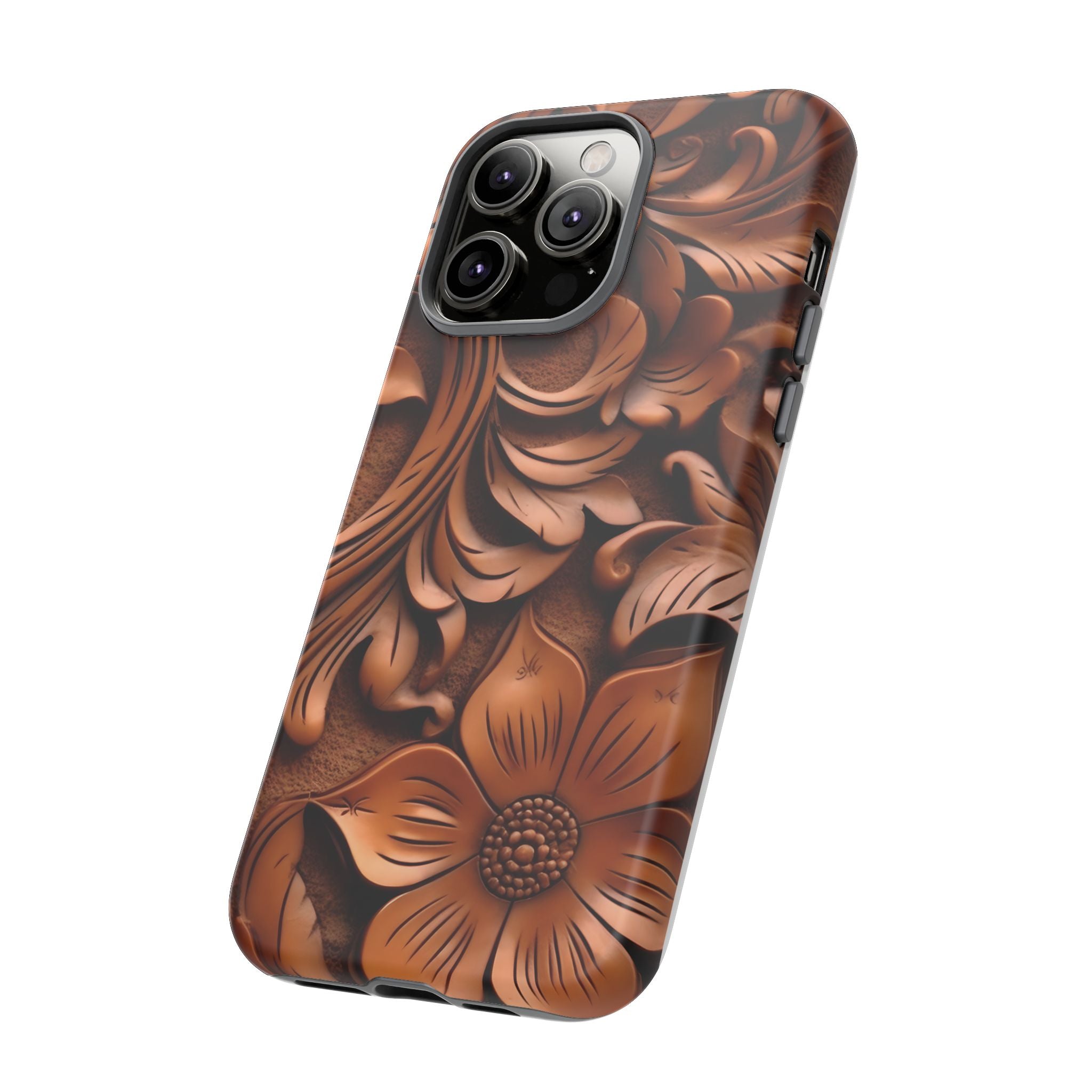 Baroque Floral Hexagon Stone iPhone Case