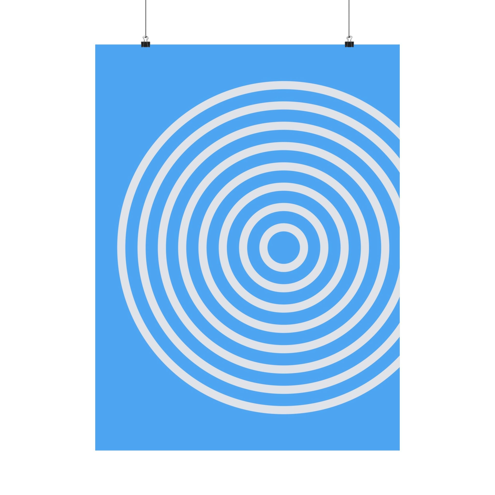 Minimalist Blue Circle Ripple Poster