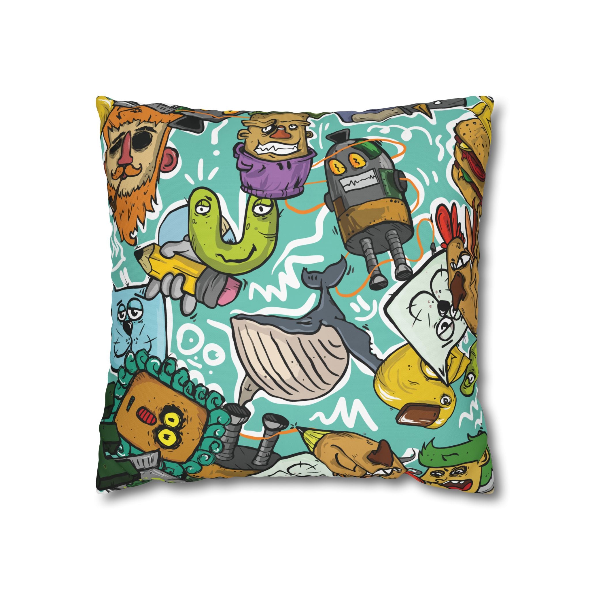 Whimsical Chaos Cartoon Pillowcase