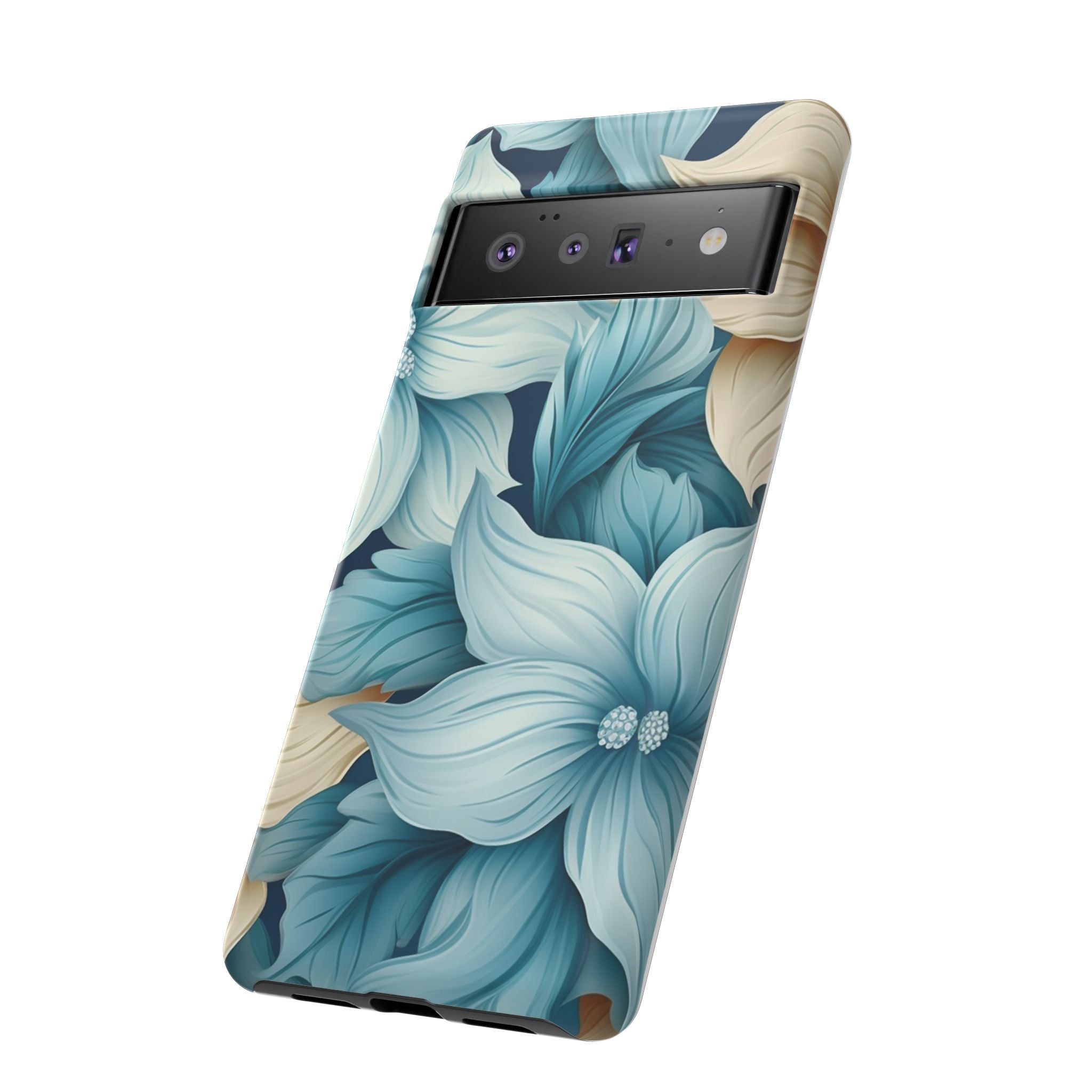 Teal Floral Google Pixel Case (All Models) - Elegant Design