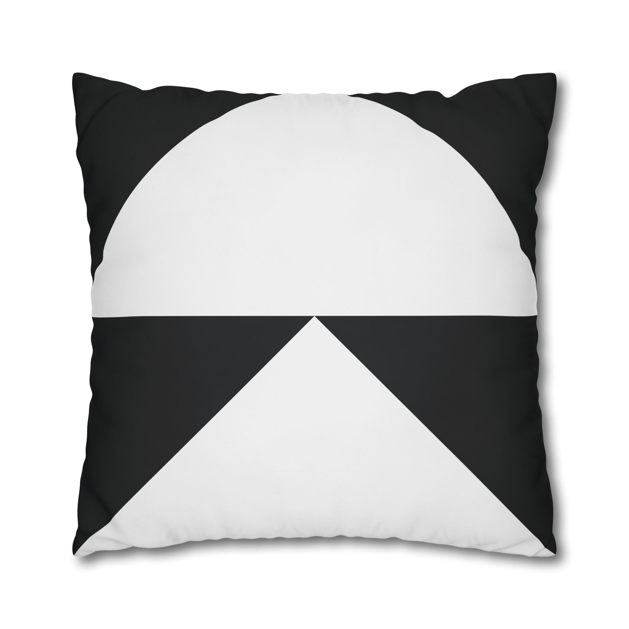 Geometric Black & White Triangle Pillowcase