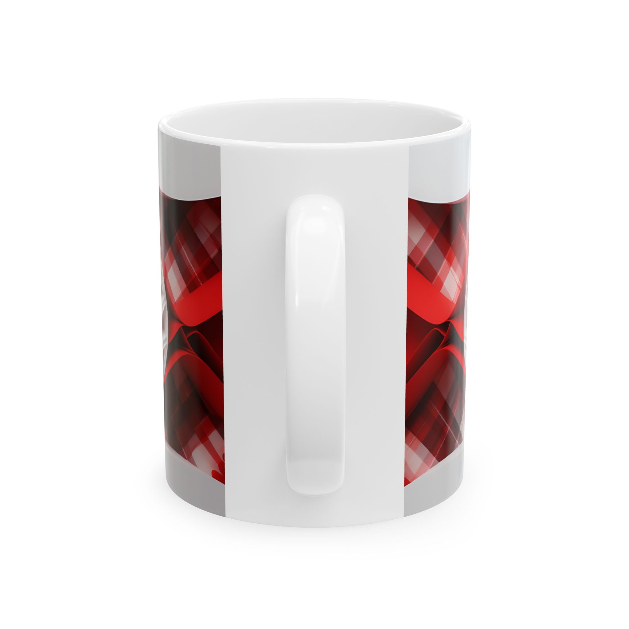 Red & White Paper Art Flower Mug