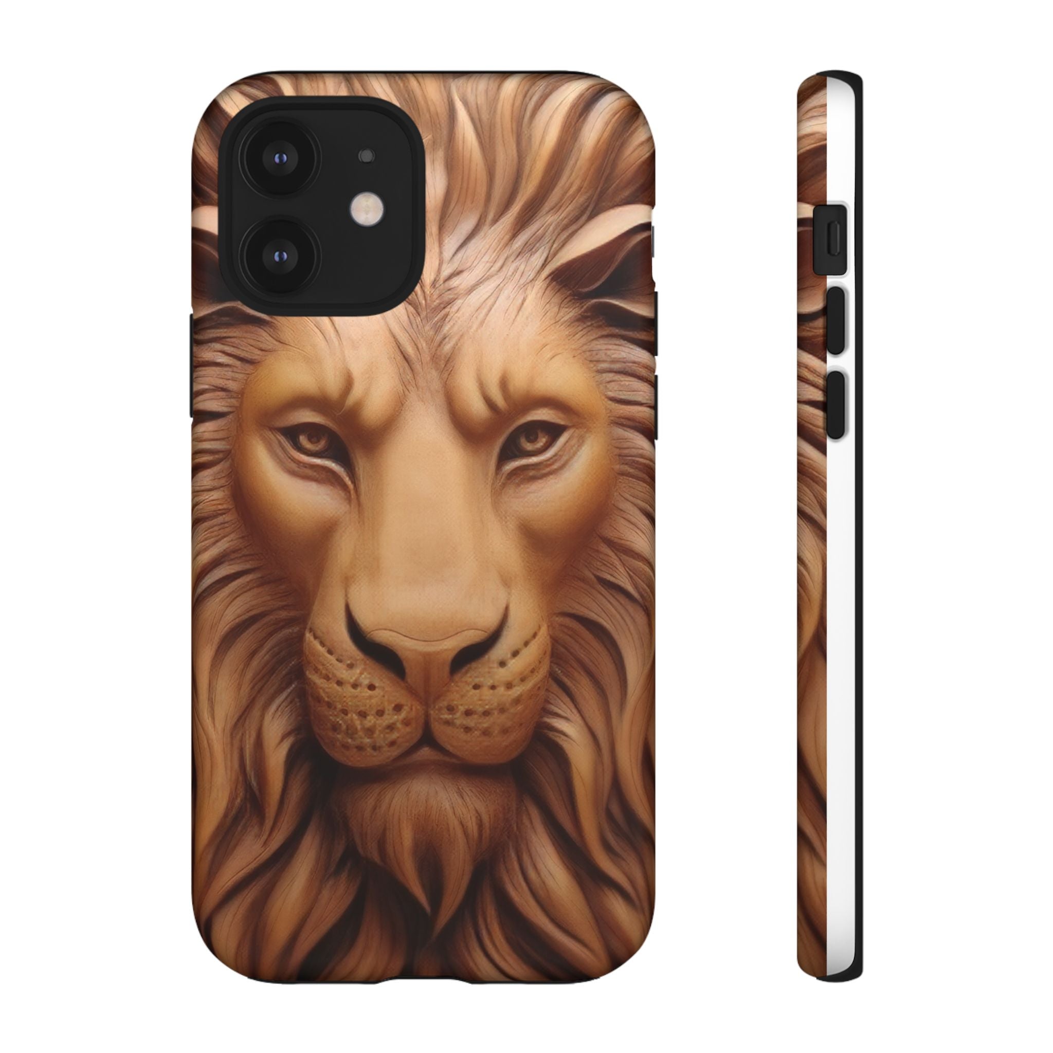 Majestic Lion Head Hexagon Stone iPhone Case